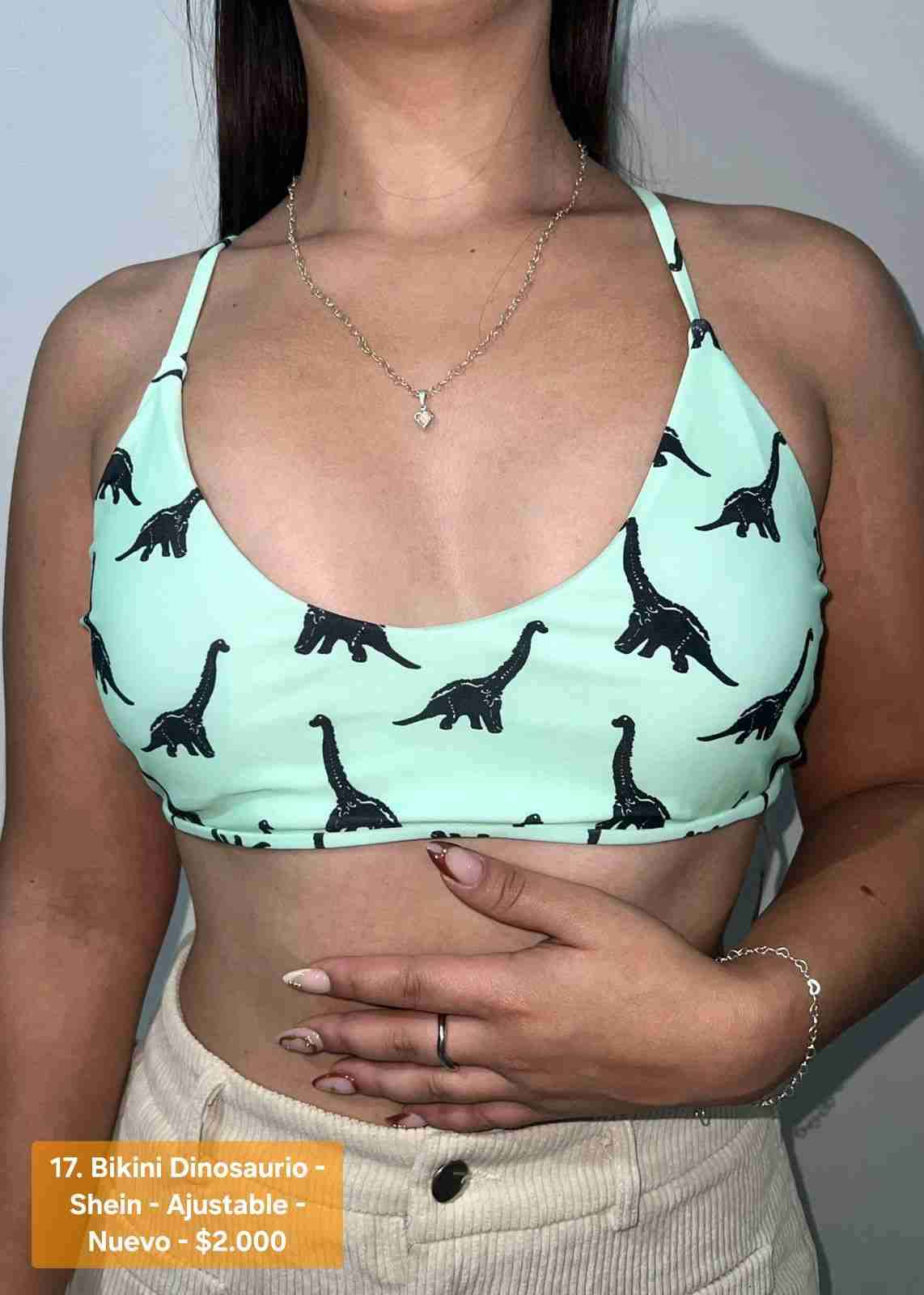Bikini verde con dinosaurios