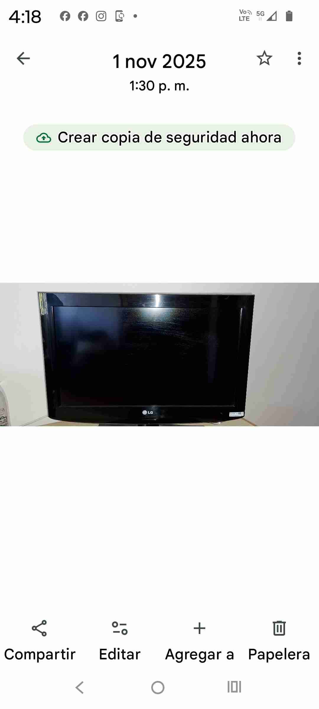 Televisor LG pantalla plana