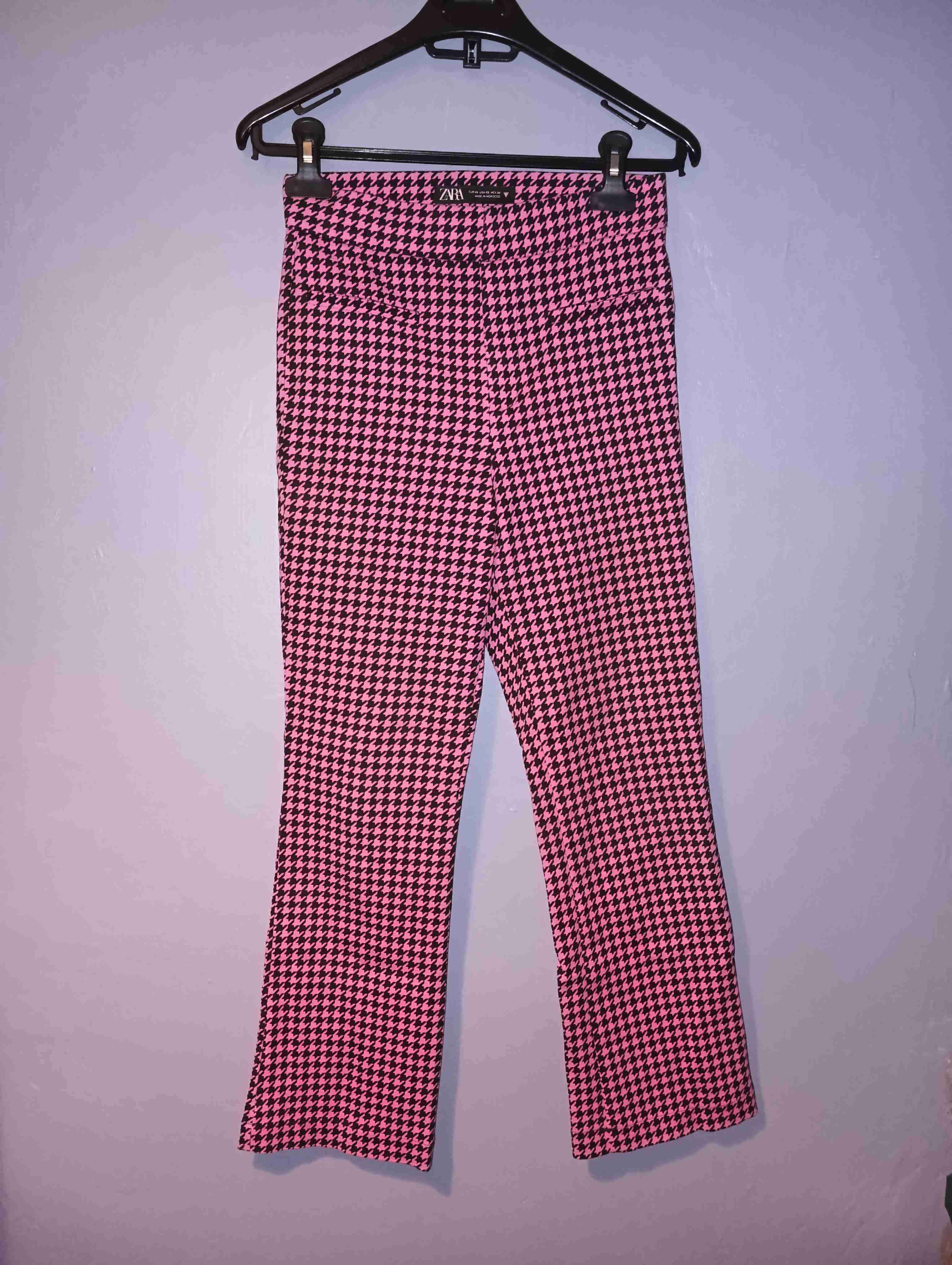 Pantalones pata de gallo rosados