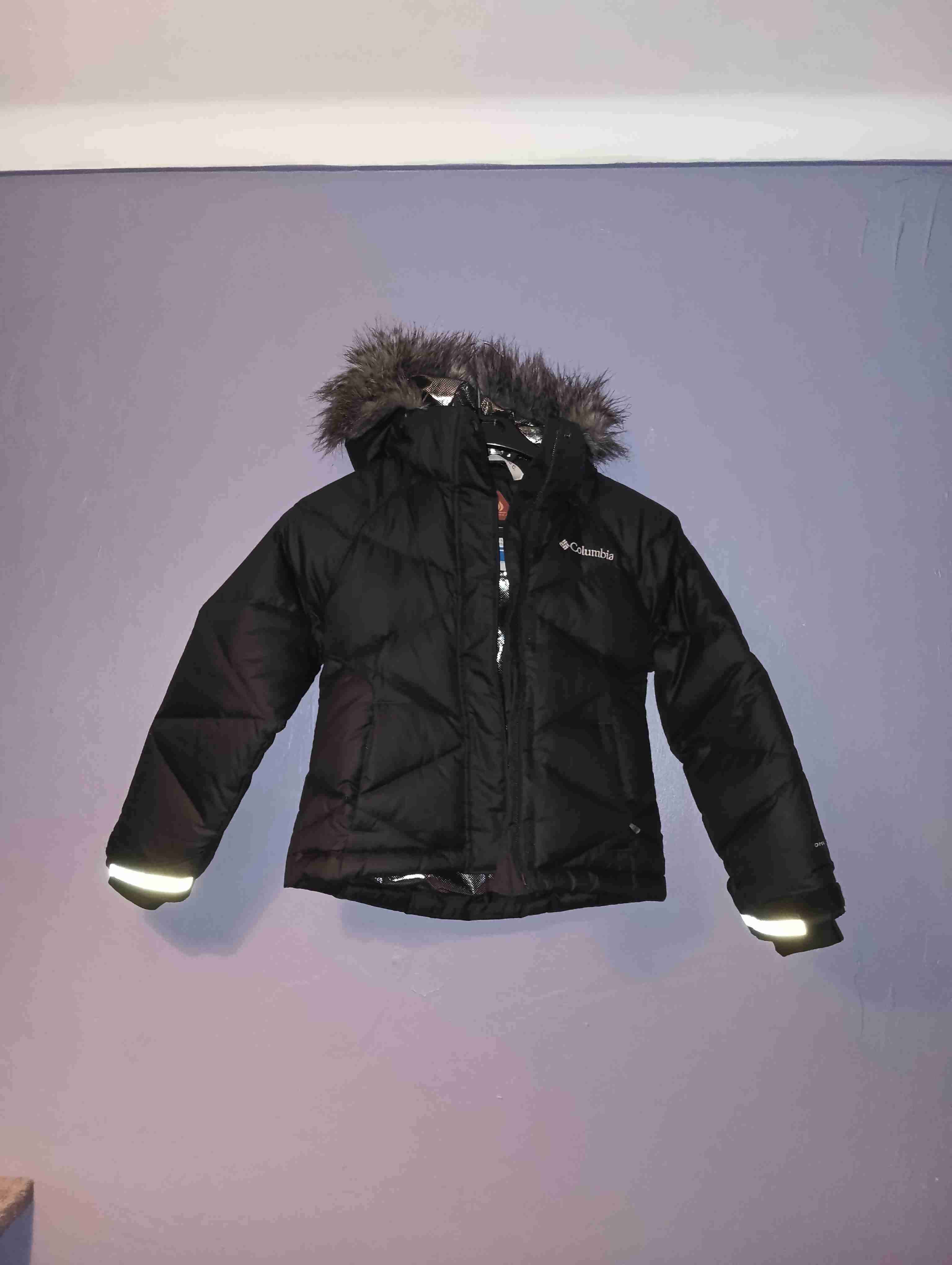 Parka pluma Columbia negra con capucha 4 a 5 años - miniatura 2