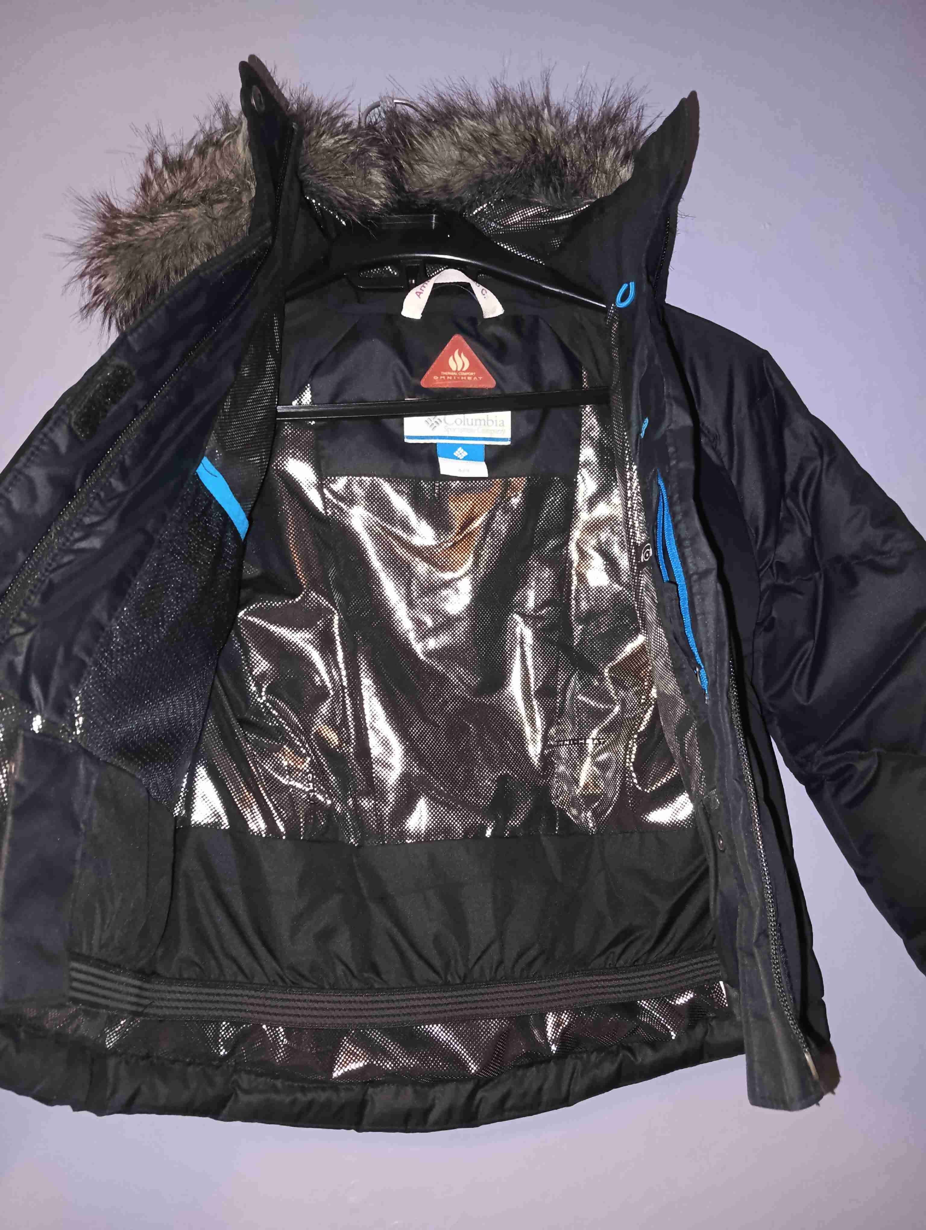 Parka pluma Columbia negra con capucha 4 a 5 años - miniatura 4