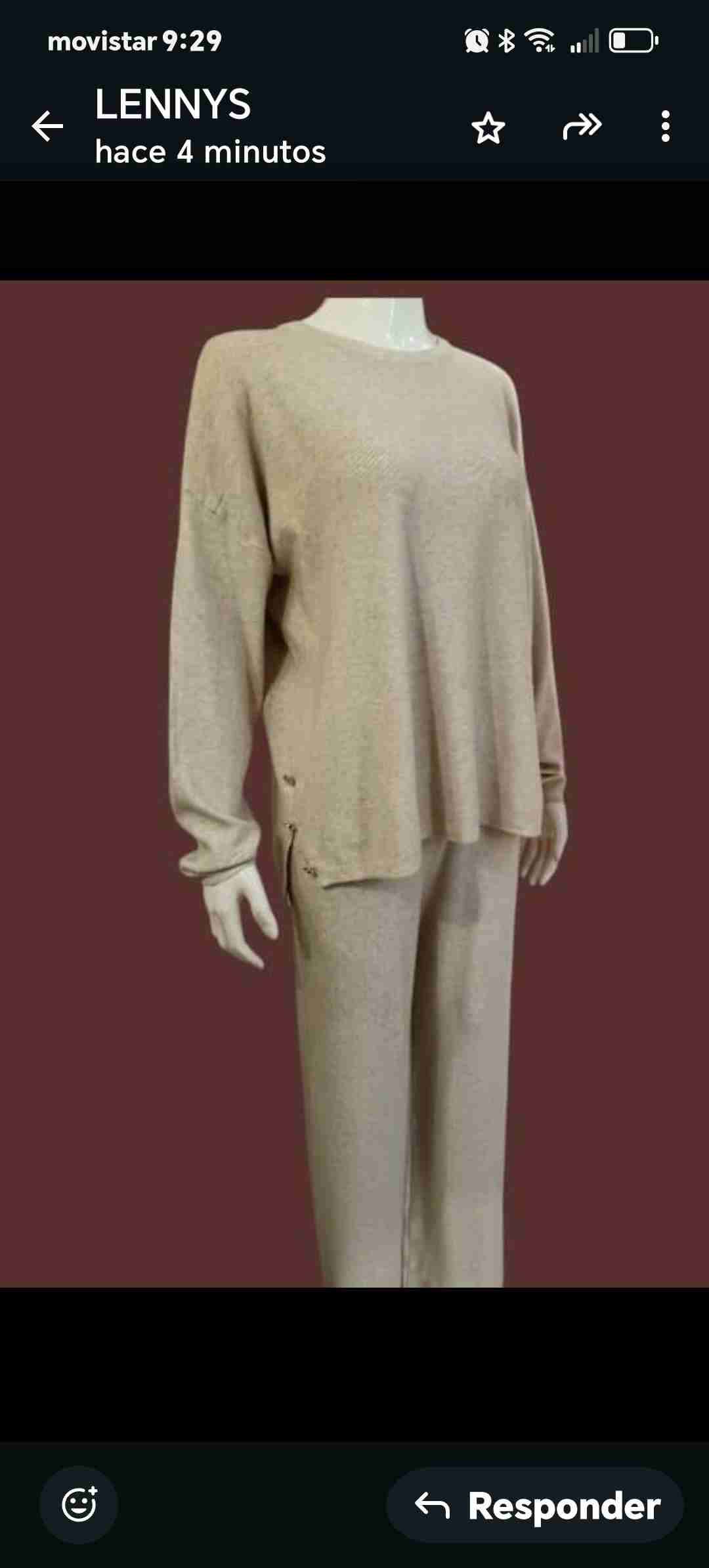 Conjunto beige de punto mujer