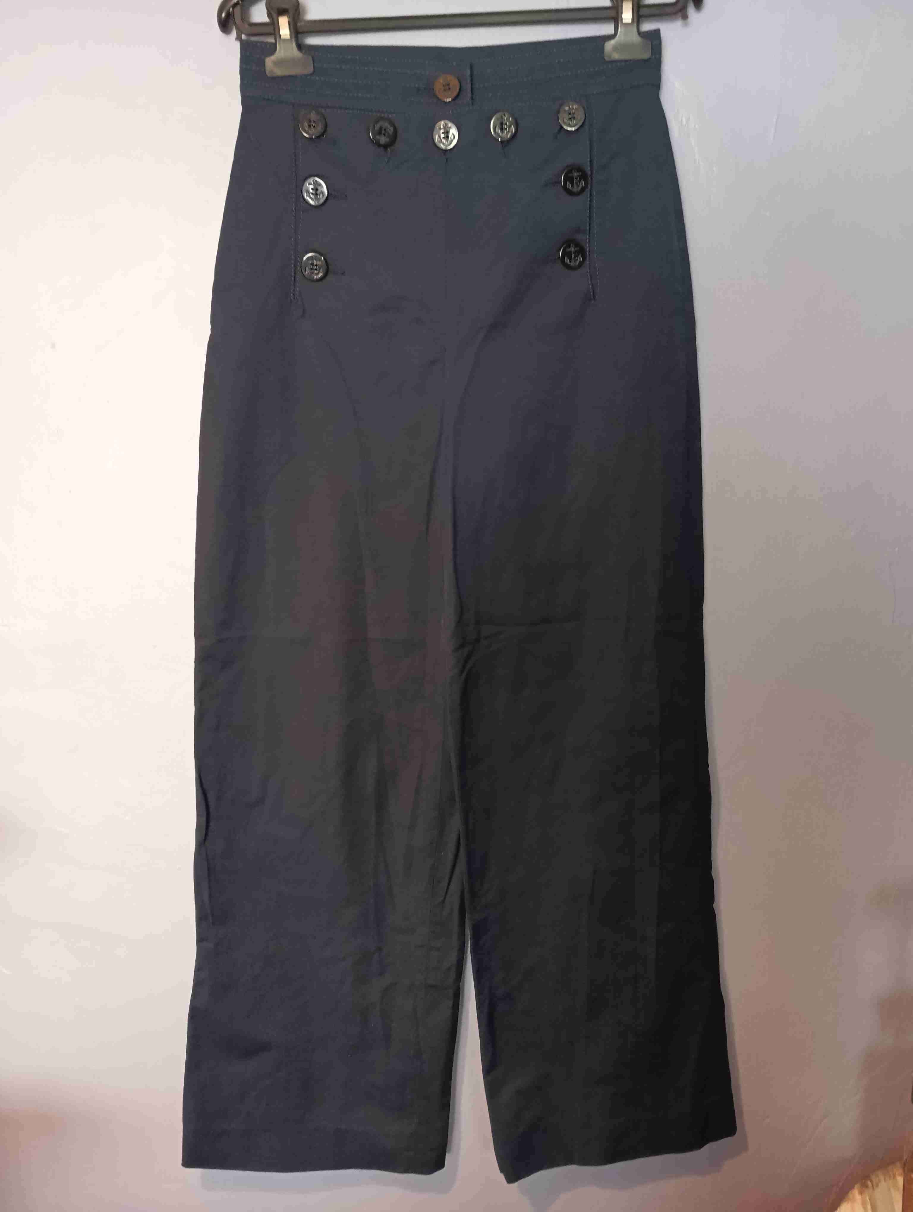 Pantalones azul marino con botones - miniatura 3