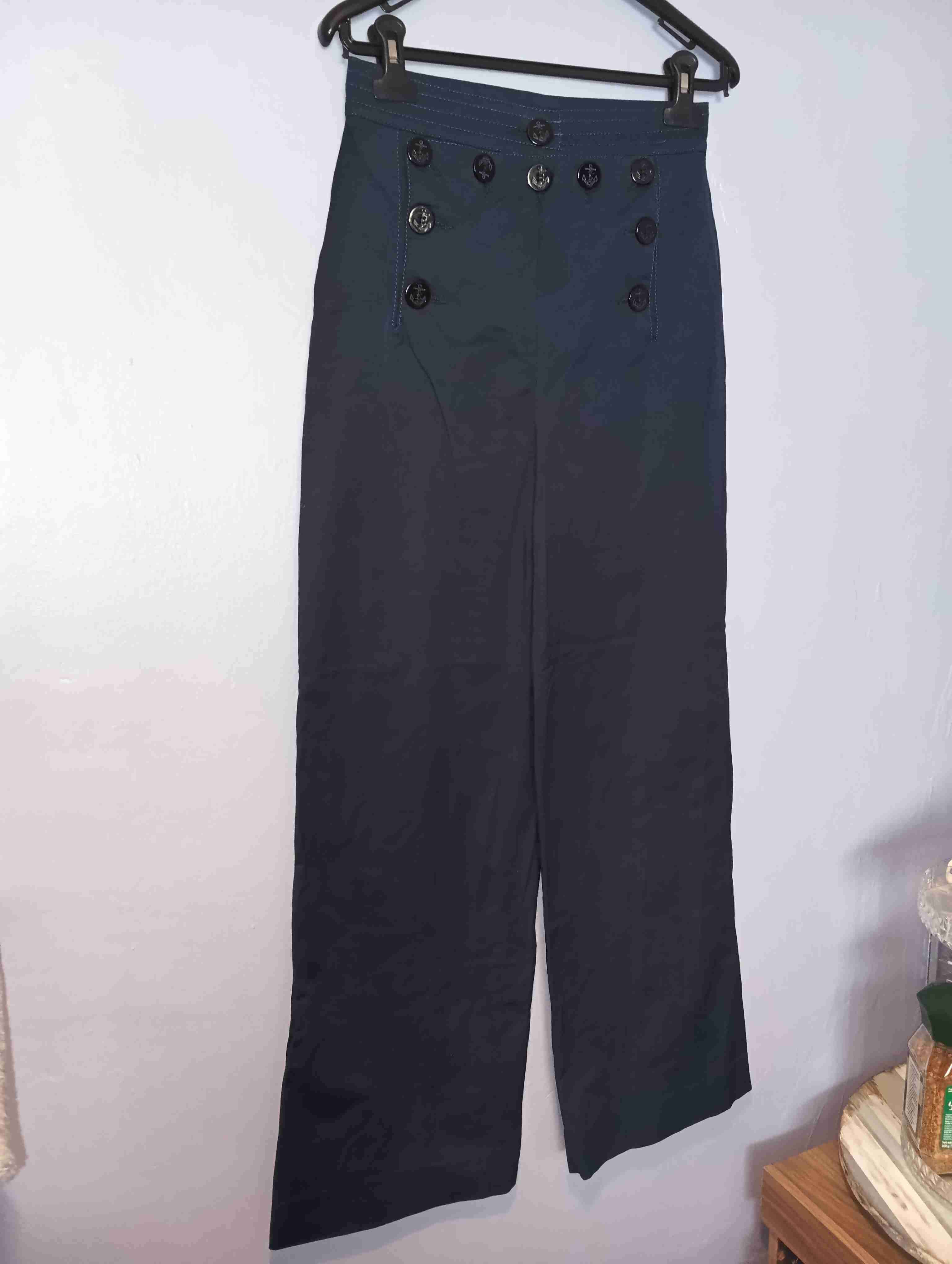 Pantalones azul marino con botones - miniatura 5