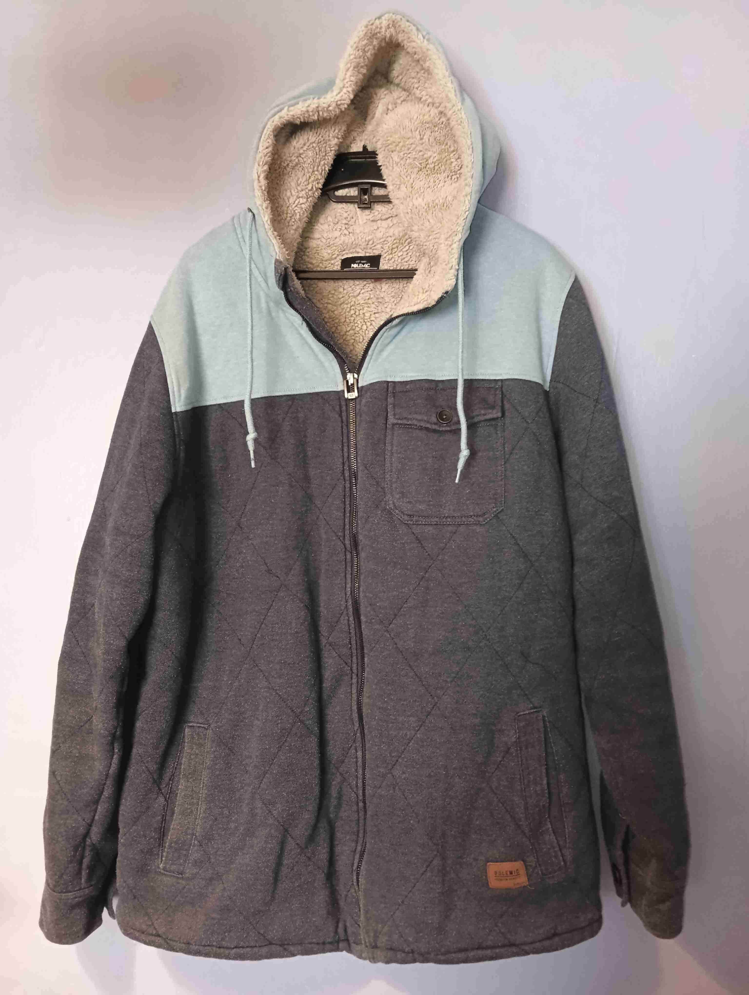 Chaqueta Polémic con capucha gris y azul - miniatura 5