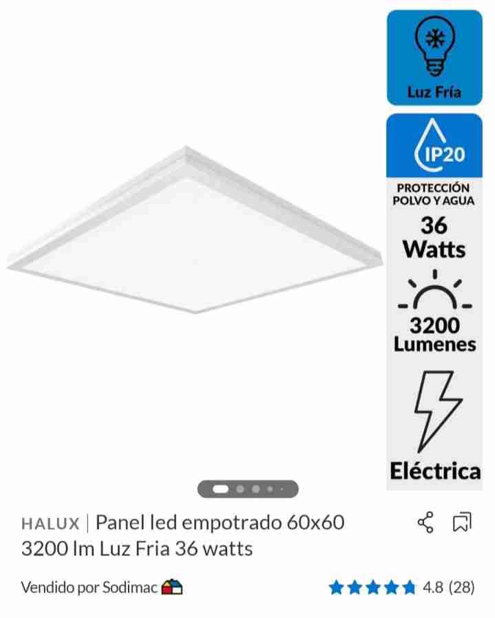 Panel LED empotrado 60x60