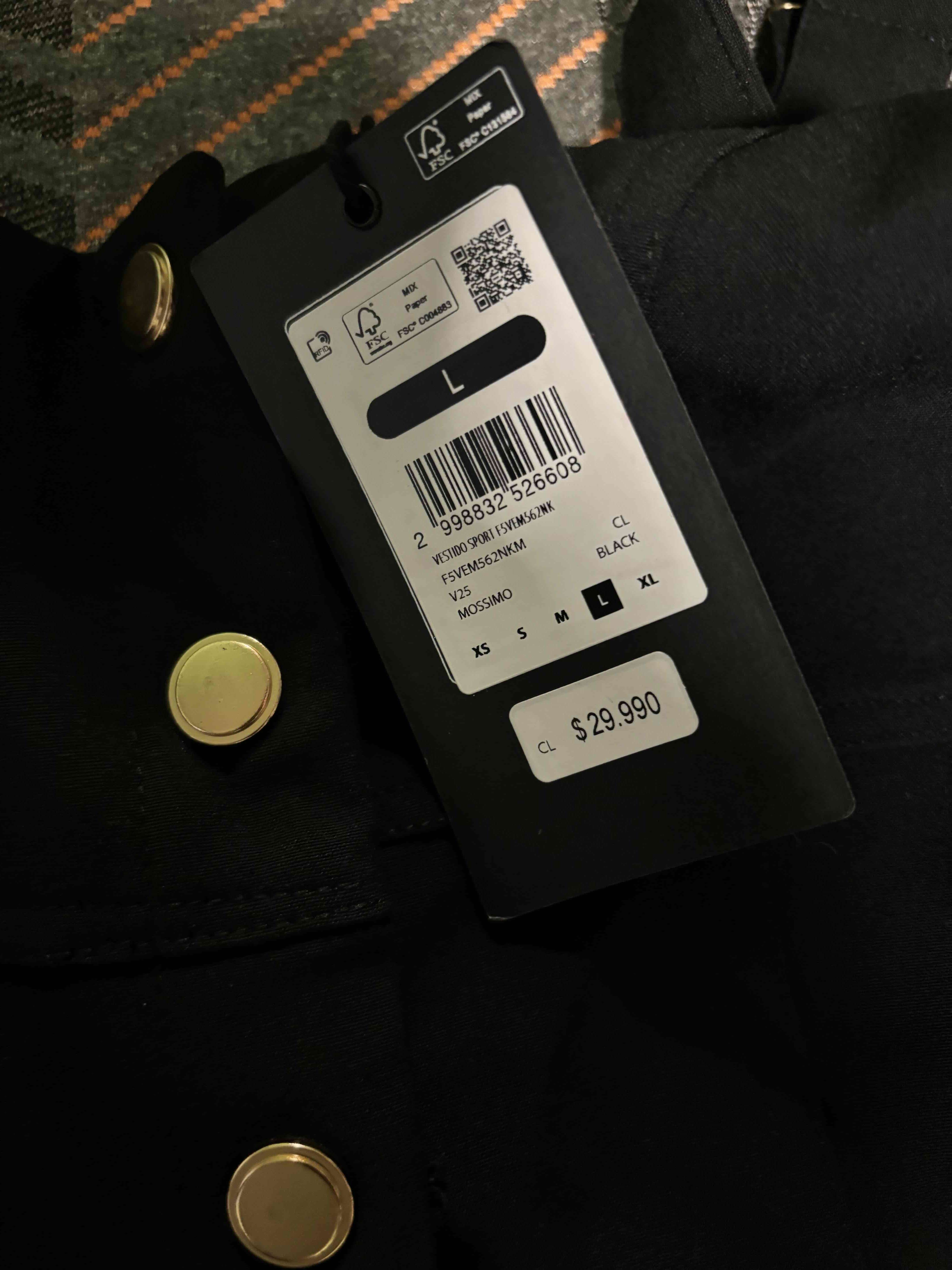 Vestido negro con botones dorados - miniatura 5