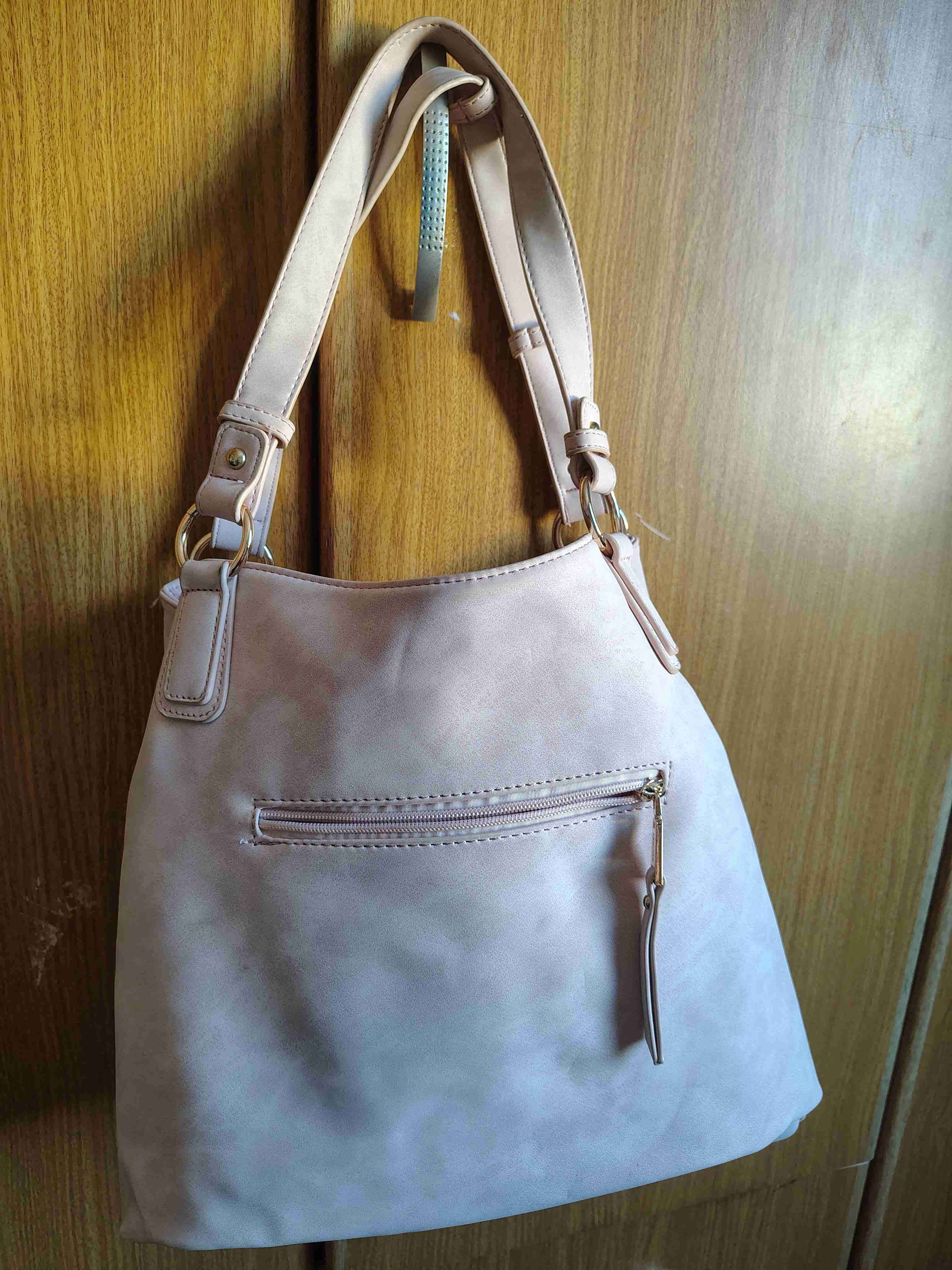 Cartera beige con bordado floral - miniatura 3