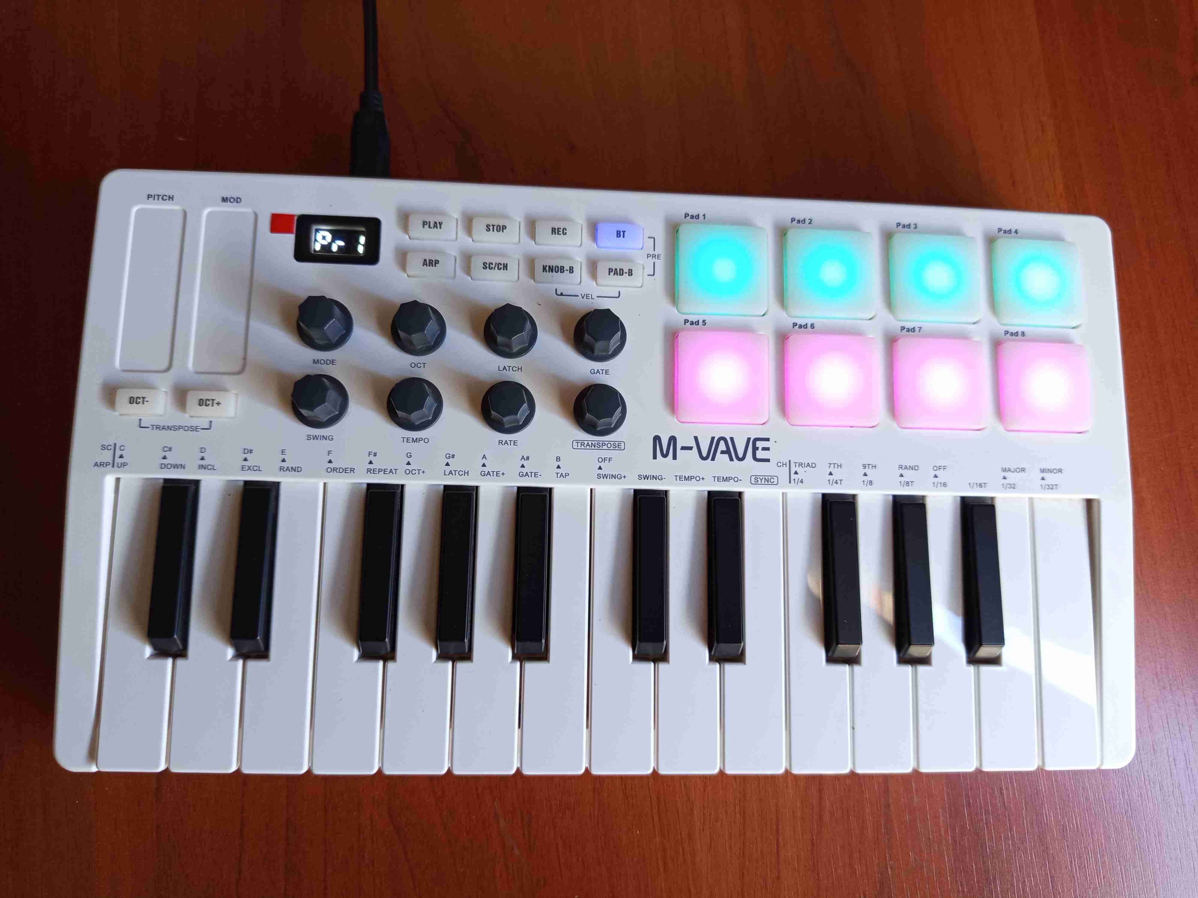 Controlador MIDI M-Wave blanco - miniatura 2