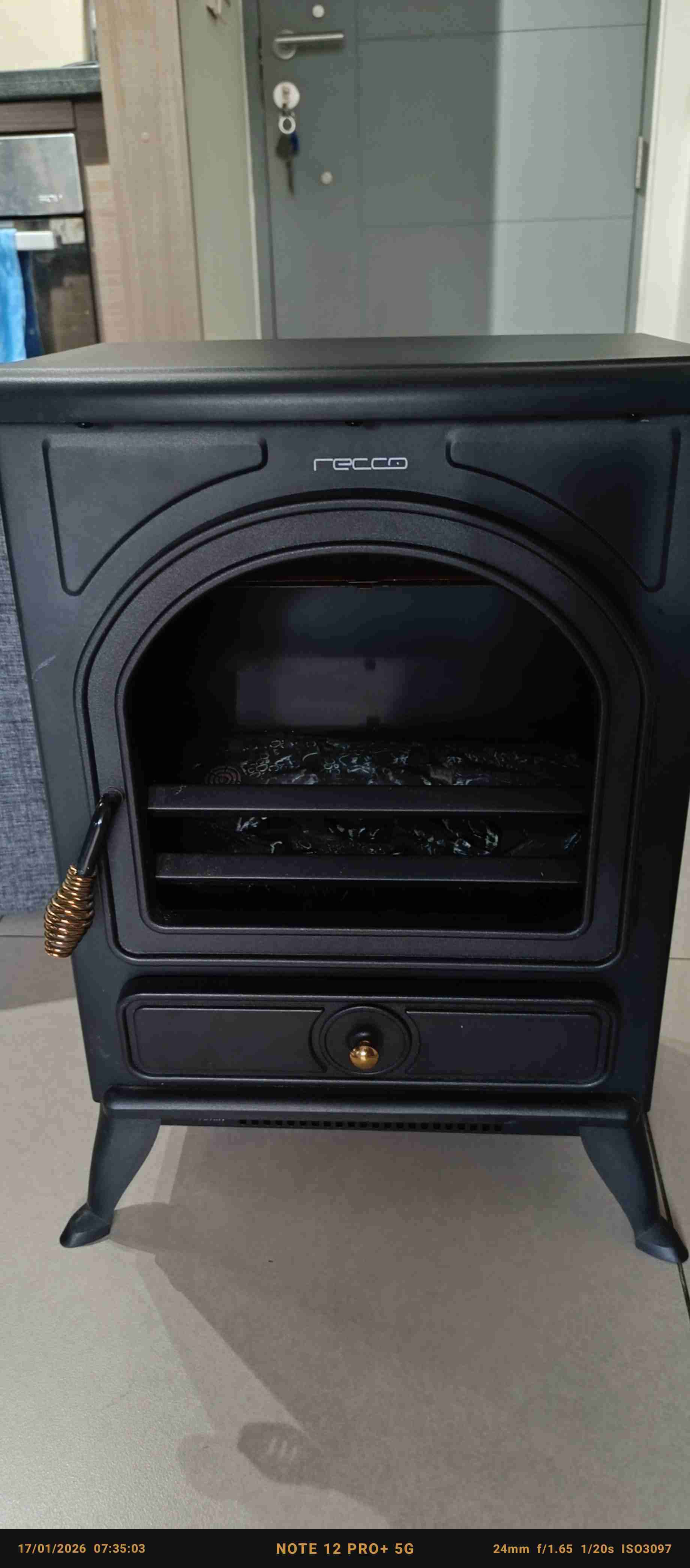 Estufa electrica Recco negra - miniatura 2