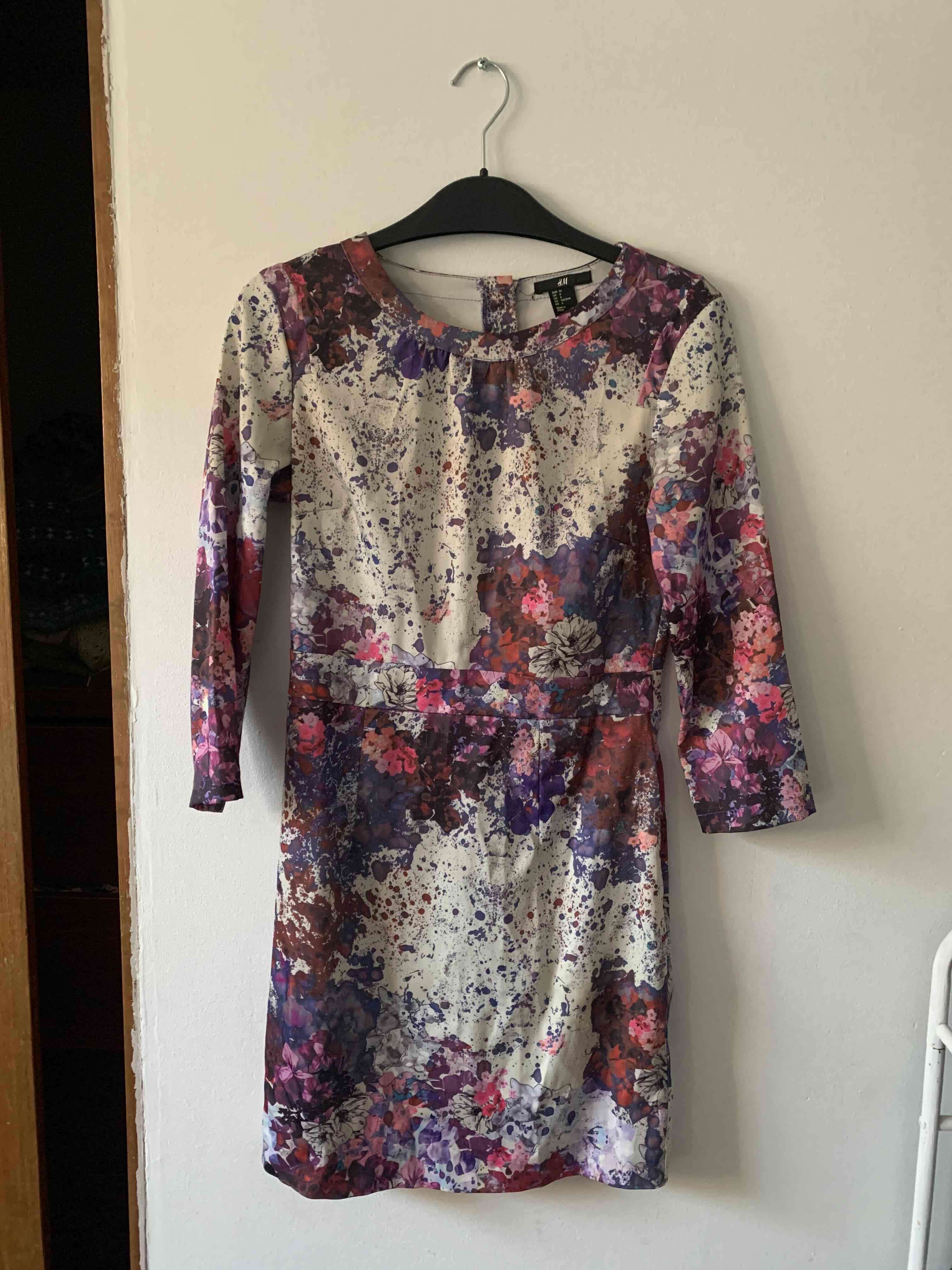 Vestido flores manga larga