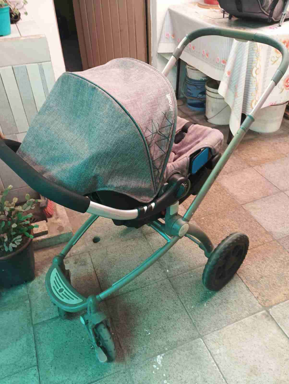 Coche y silla de bebé gris infanti - miniatura 2