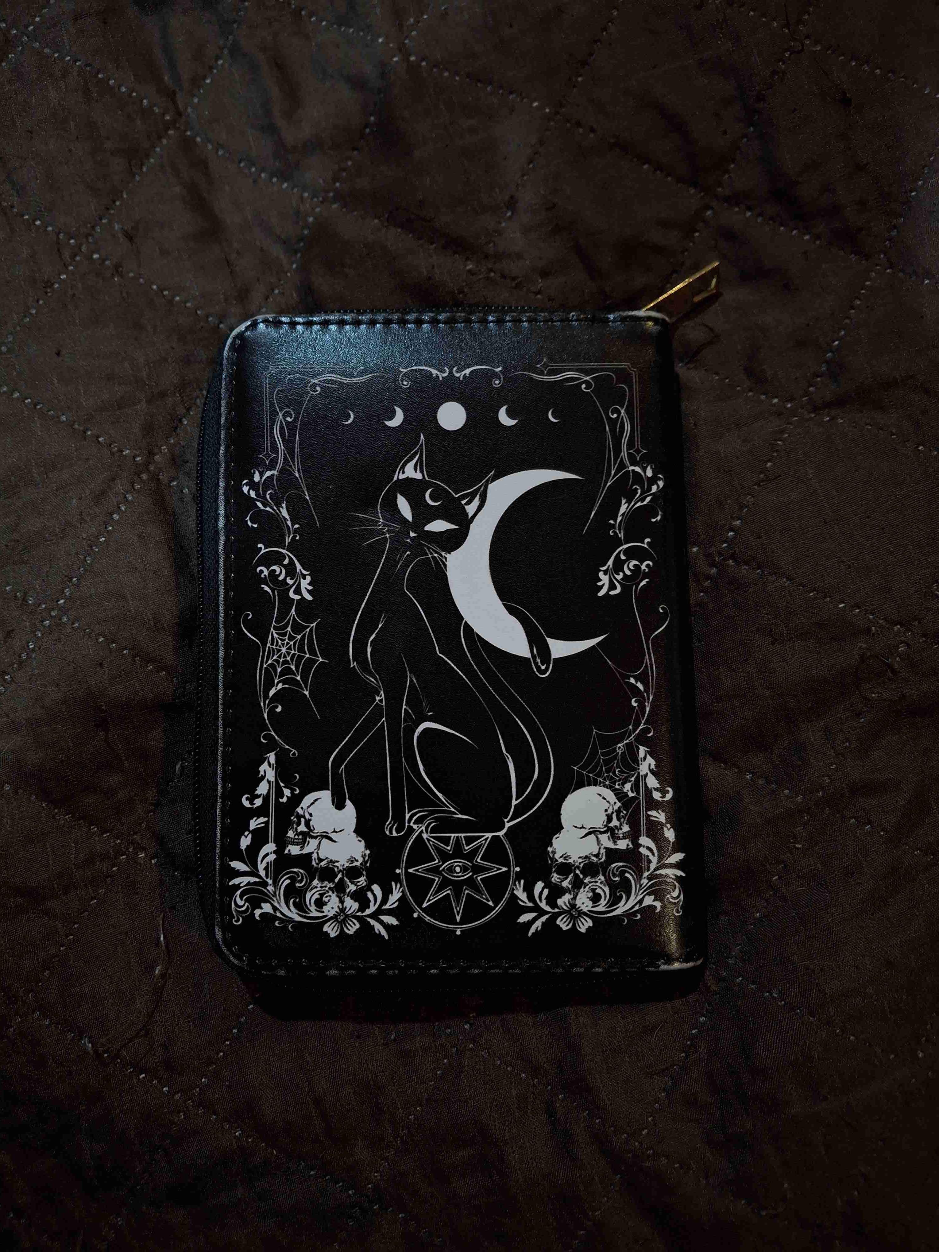 Cartera negra con diseño de gato - miniatura 2