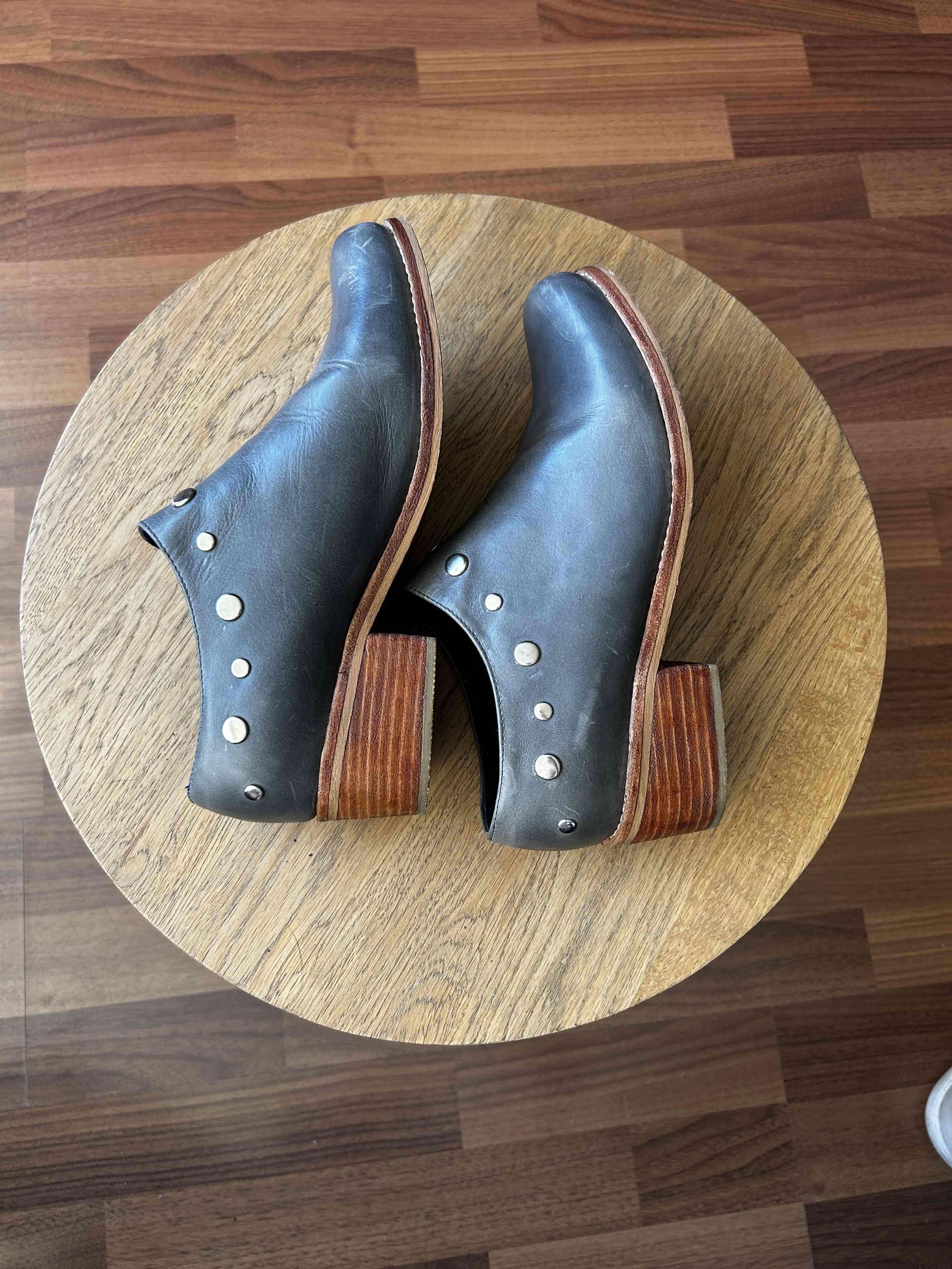 Zapatos de cuero azul petróleo - miniatura 2