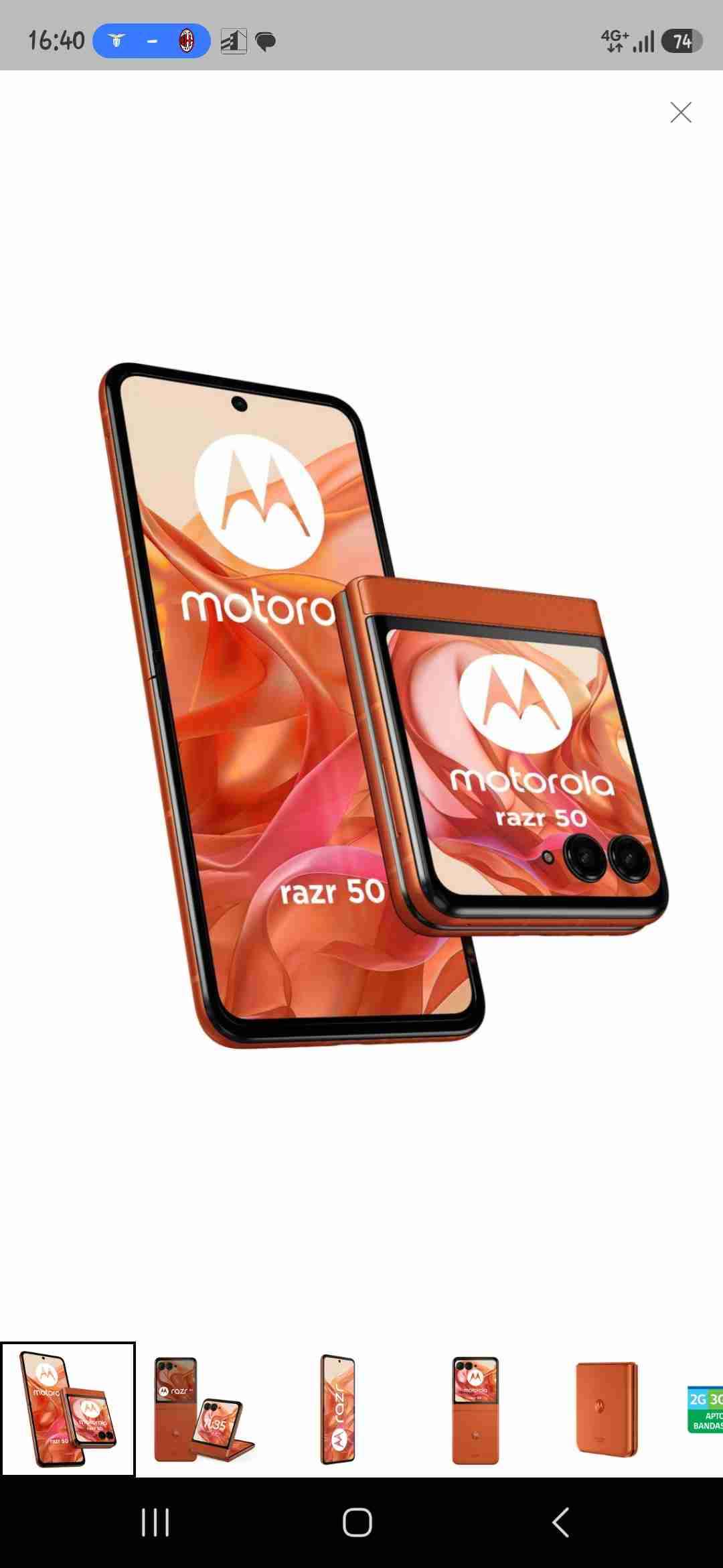Smartphone Motorola Razr naranja - miniatura 2