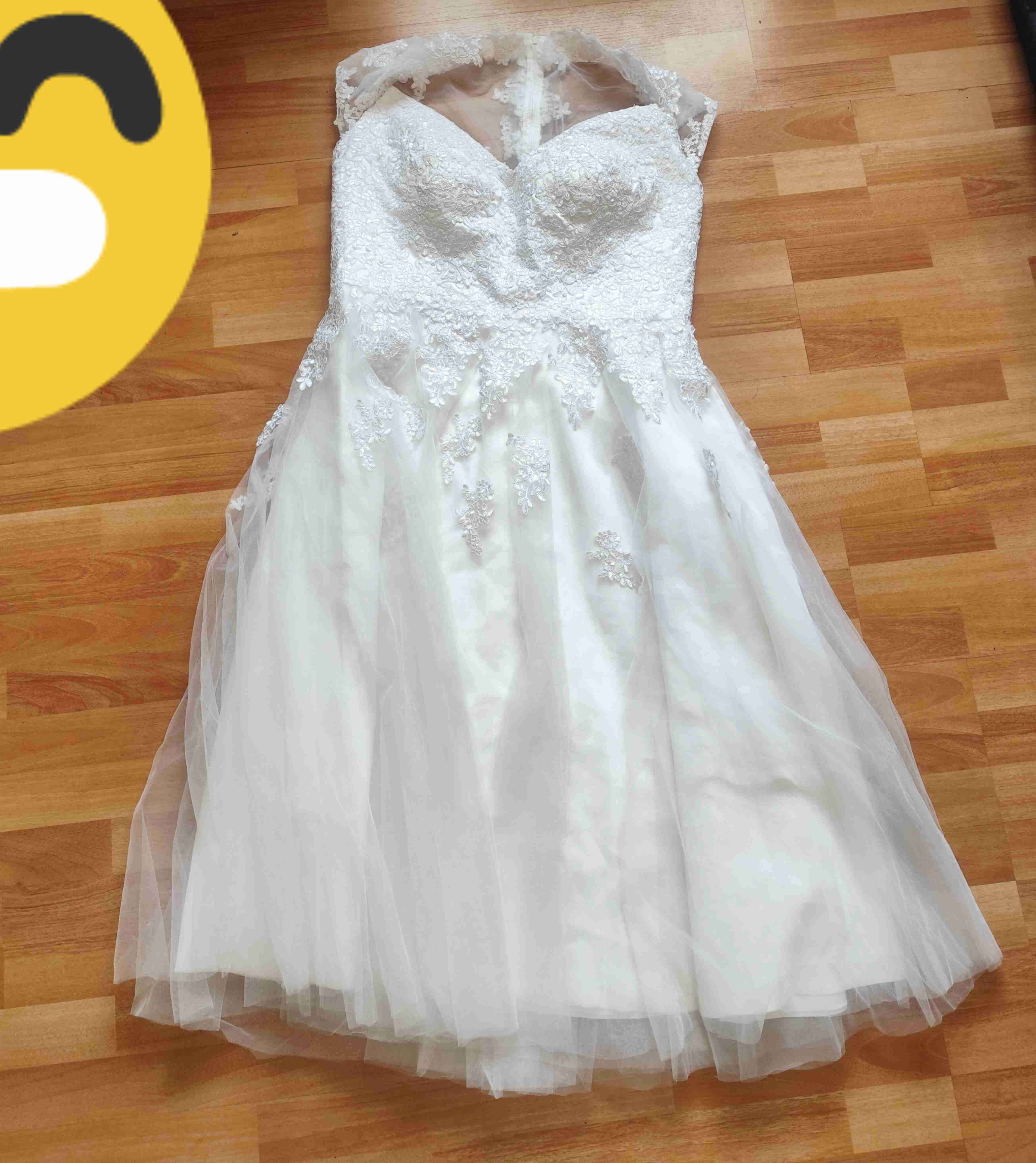 Vestido de Novia Civil / Fiesta - Encaje y Tul XL - miniatura 3
