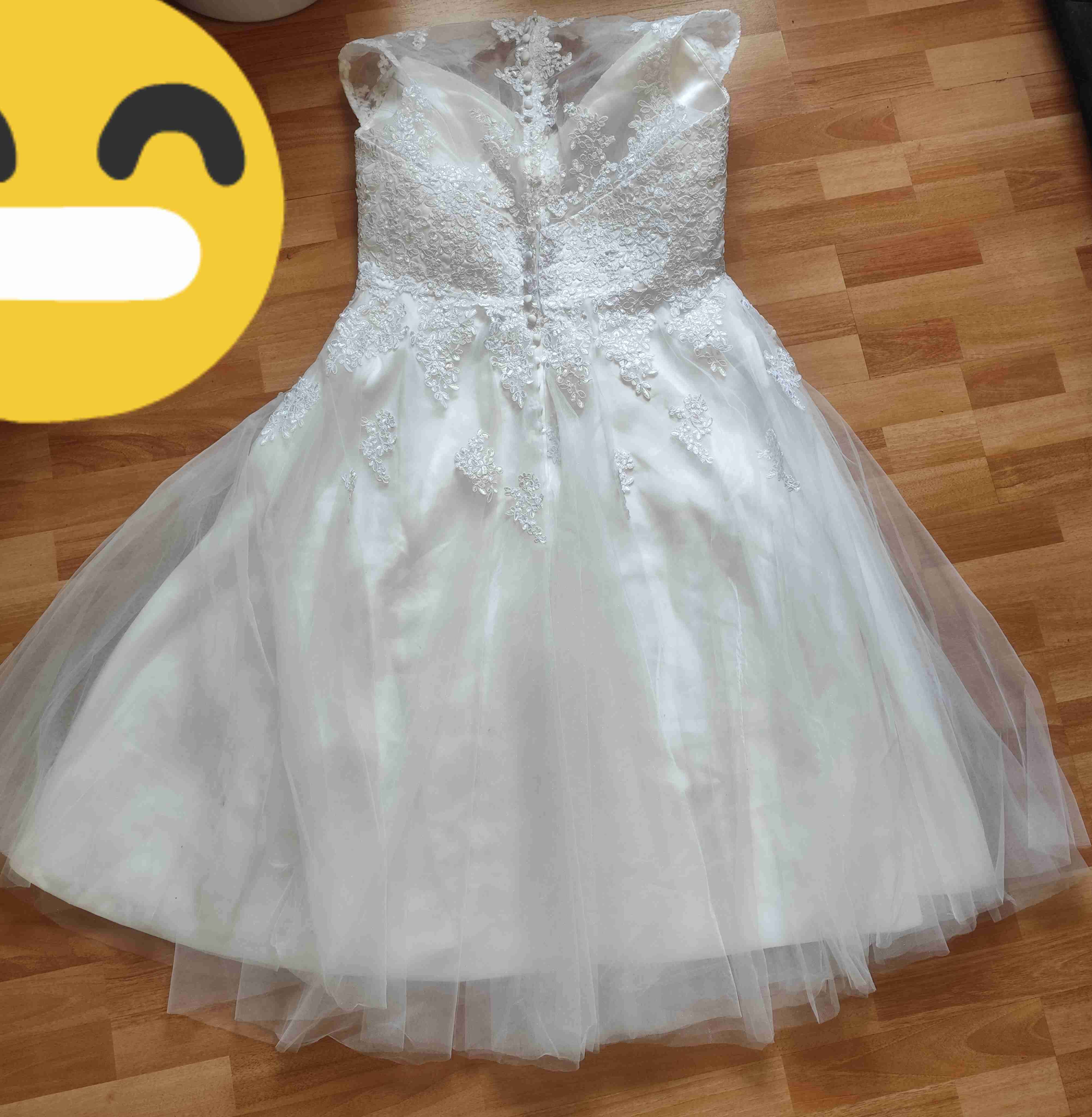 Vestido de Novia Civil / Fiesta - Encaje y Tul XL - miniatura 4