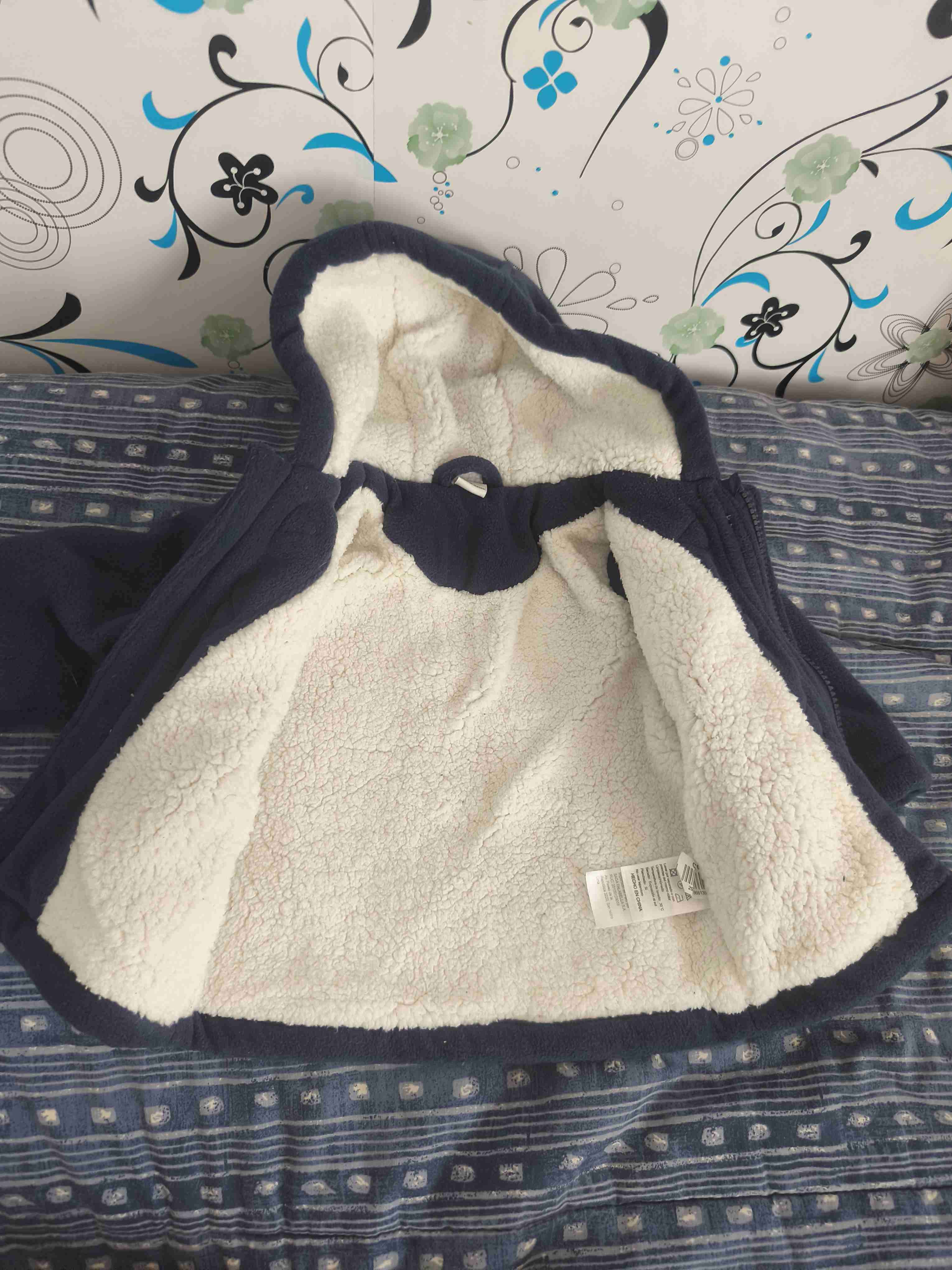 Abrigo infantil azul con capucha - miniatura 2