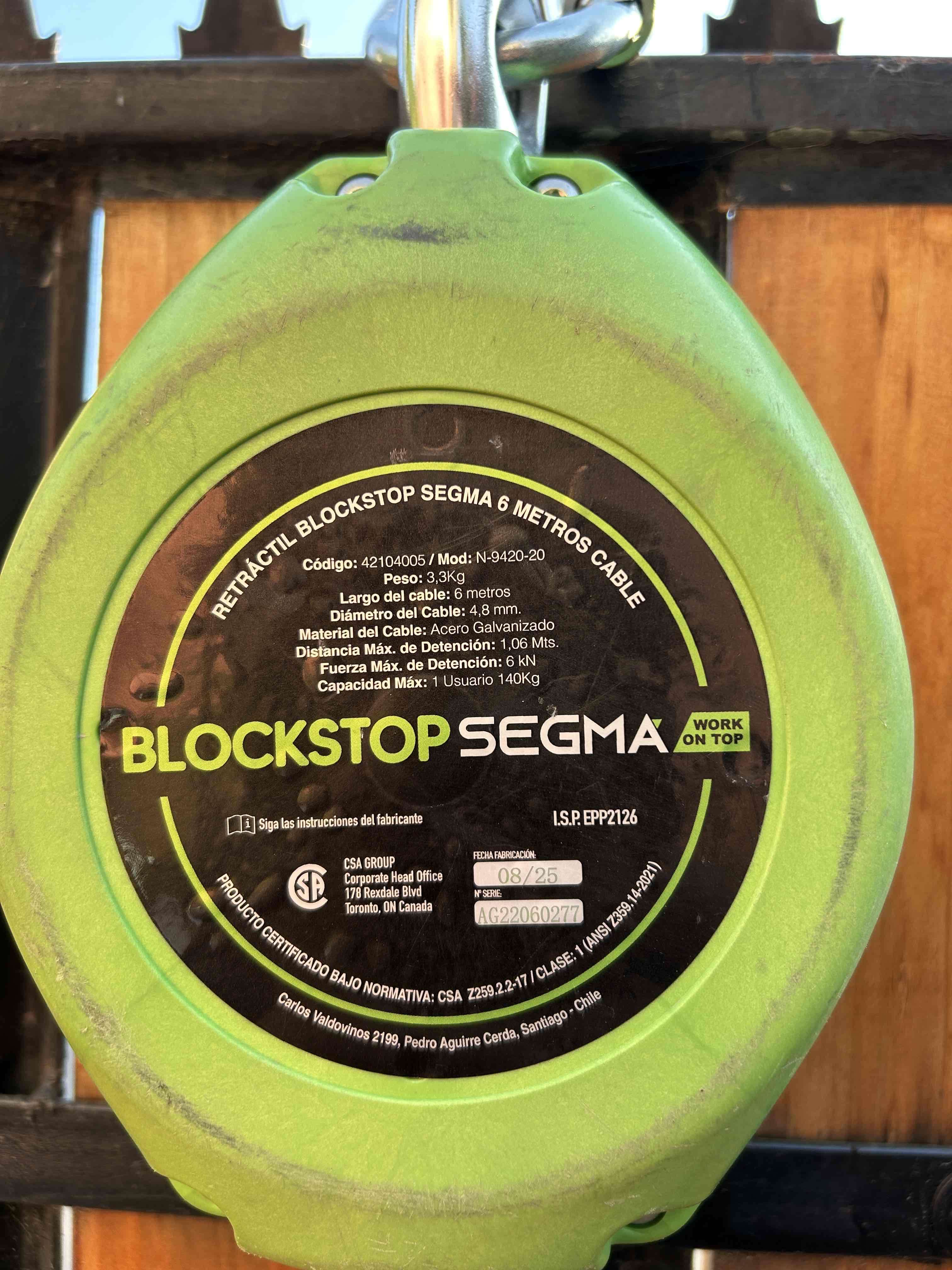 Retráctil de seguridad Blockstop Segma 6mts - miniatura 2