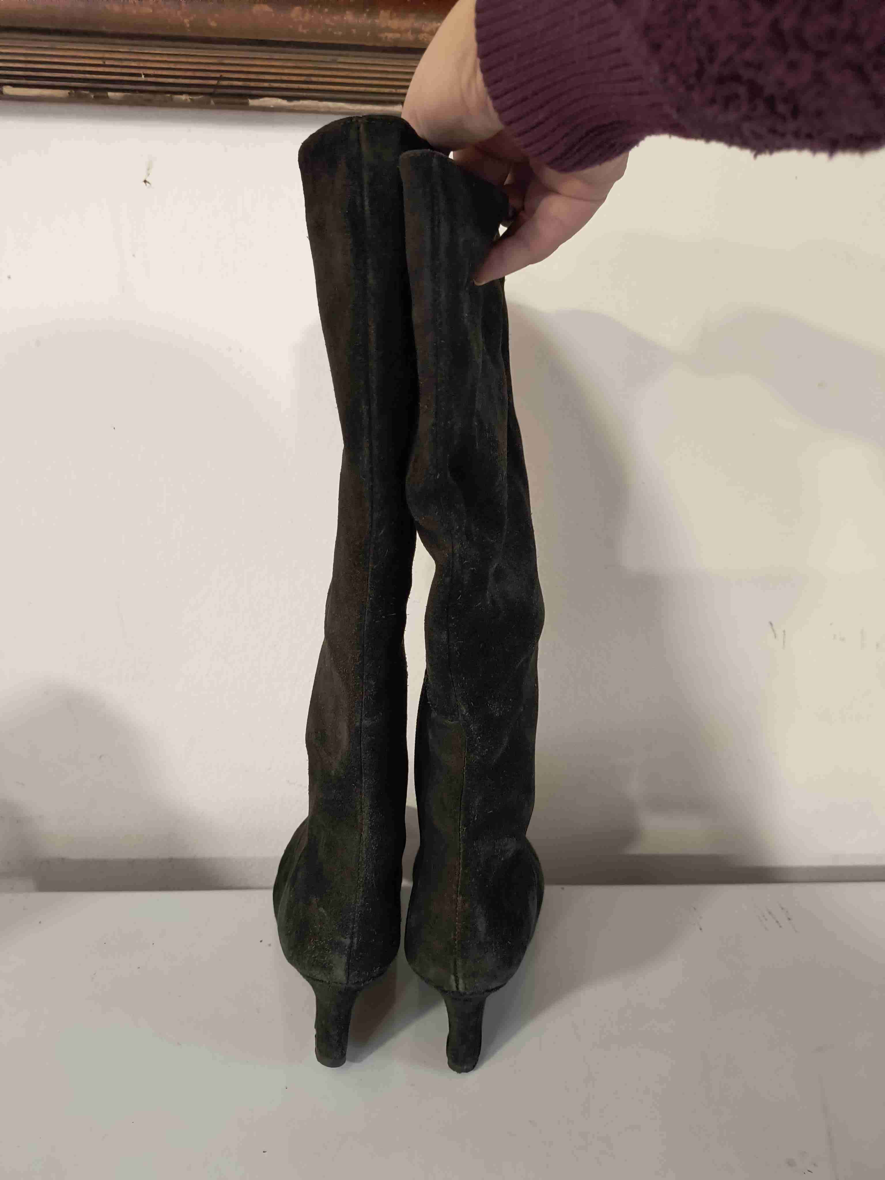 Botas altas de gamuza negras - miniatura 2