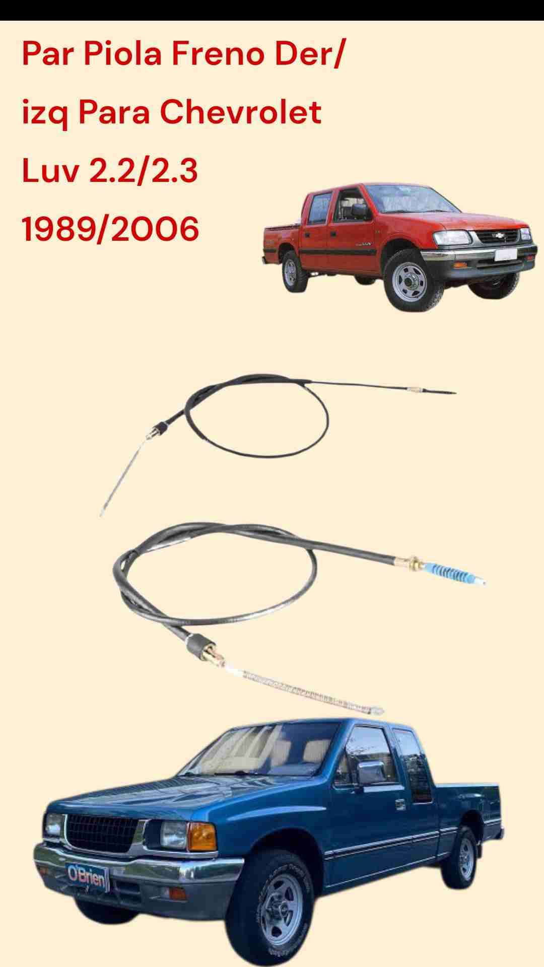 Par de cables de freno para Chevrolet Luv