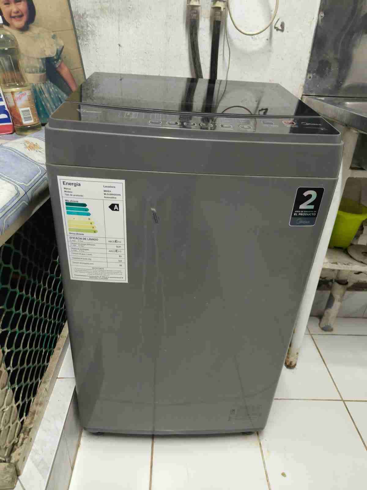 Lavadora carga superior gris