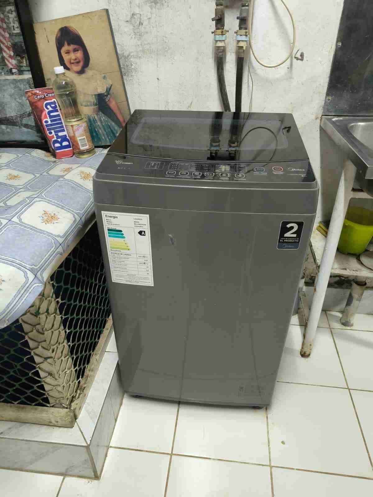 Lavadora carga superior gris - 3