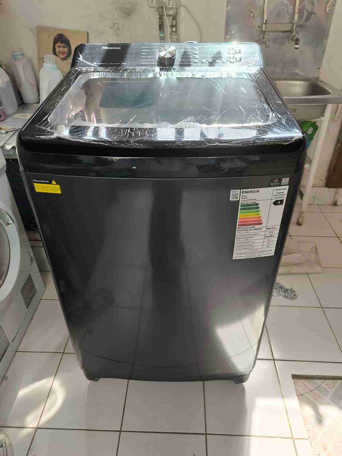 Lavadora carga superior gris - 4