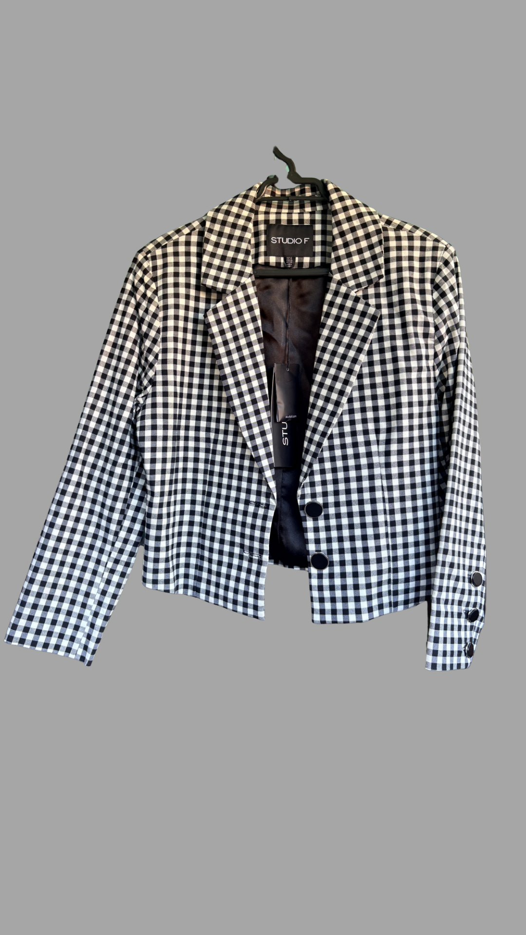 Blazer cuadros blanco y negro