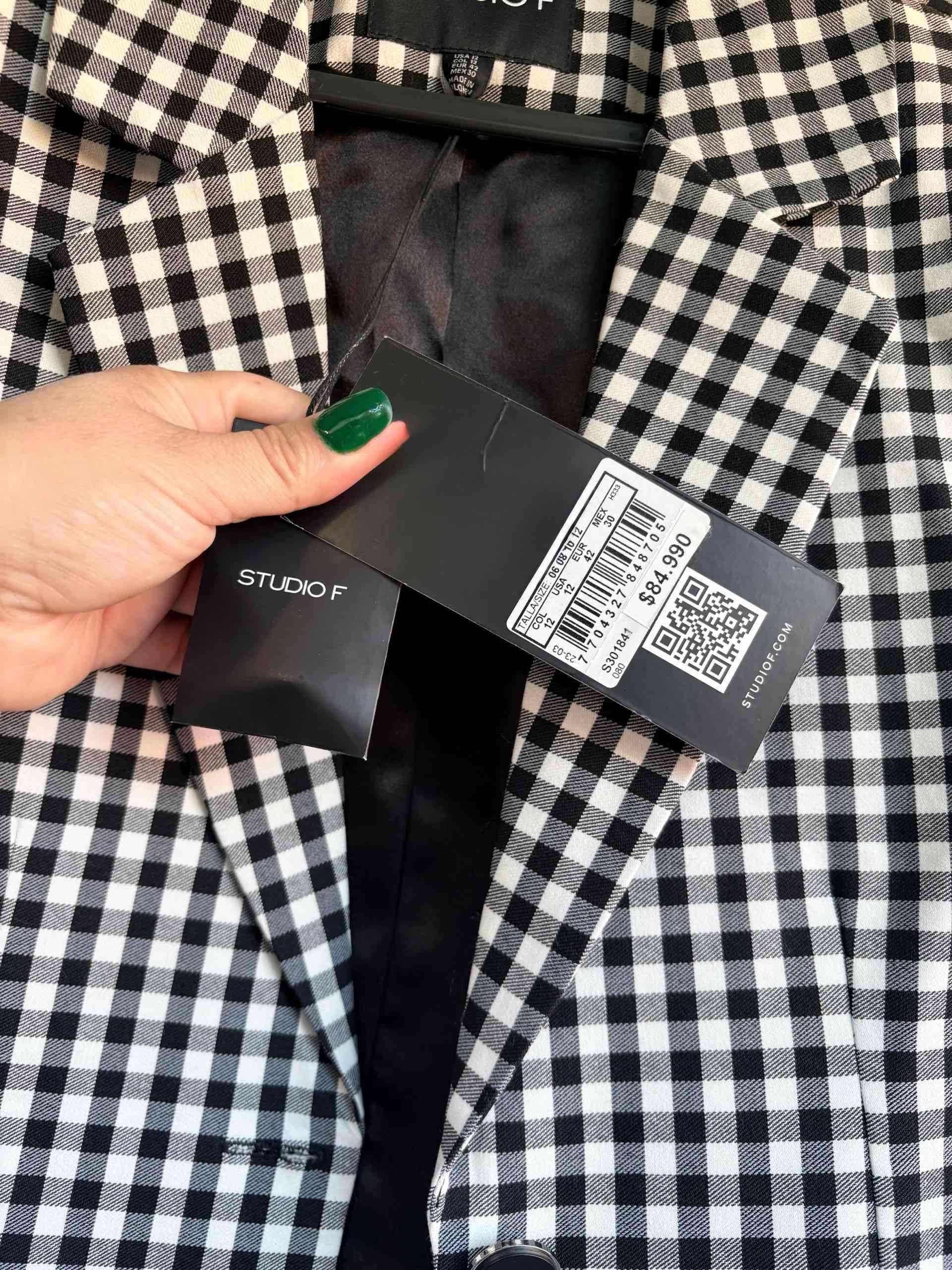 Blazer cuadros blanco y negro - miniatura 3