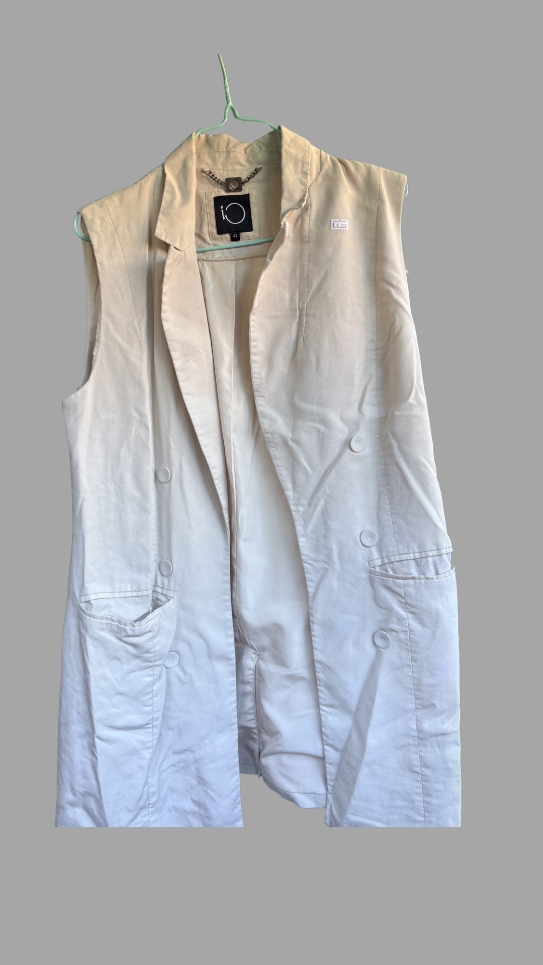 Blaizer largo beige sin mangas