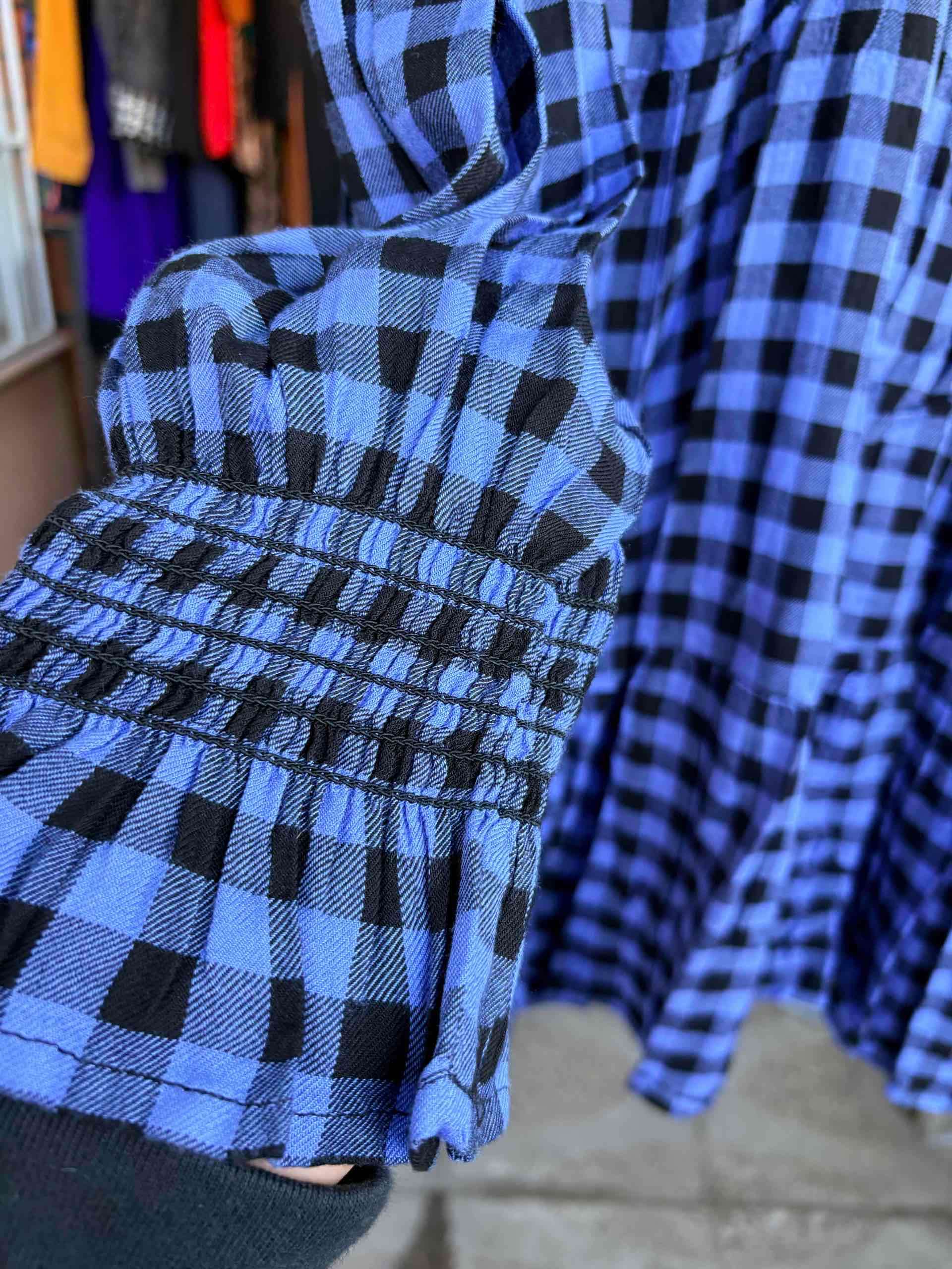 Vestido a cuadros azul - miniatura 4