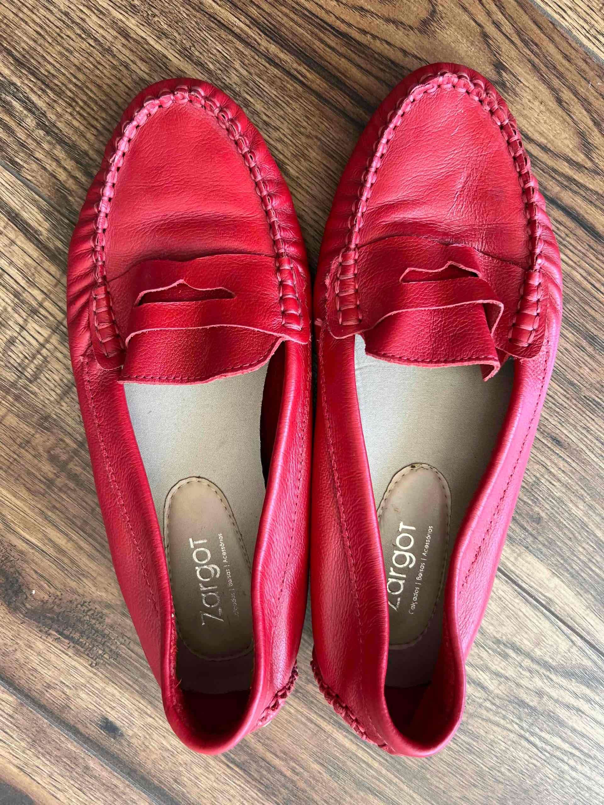 Mocasines rojos mujer