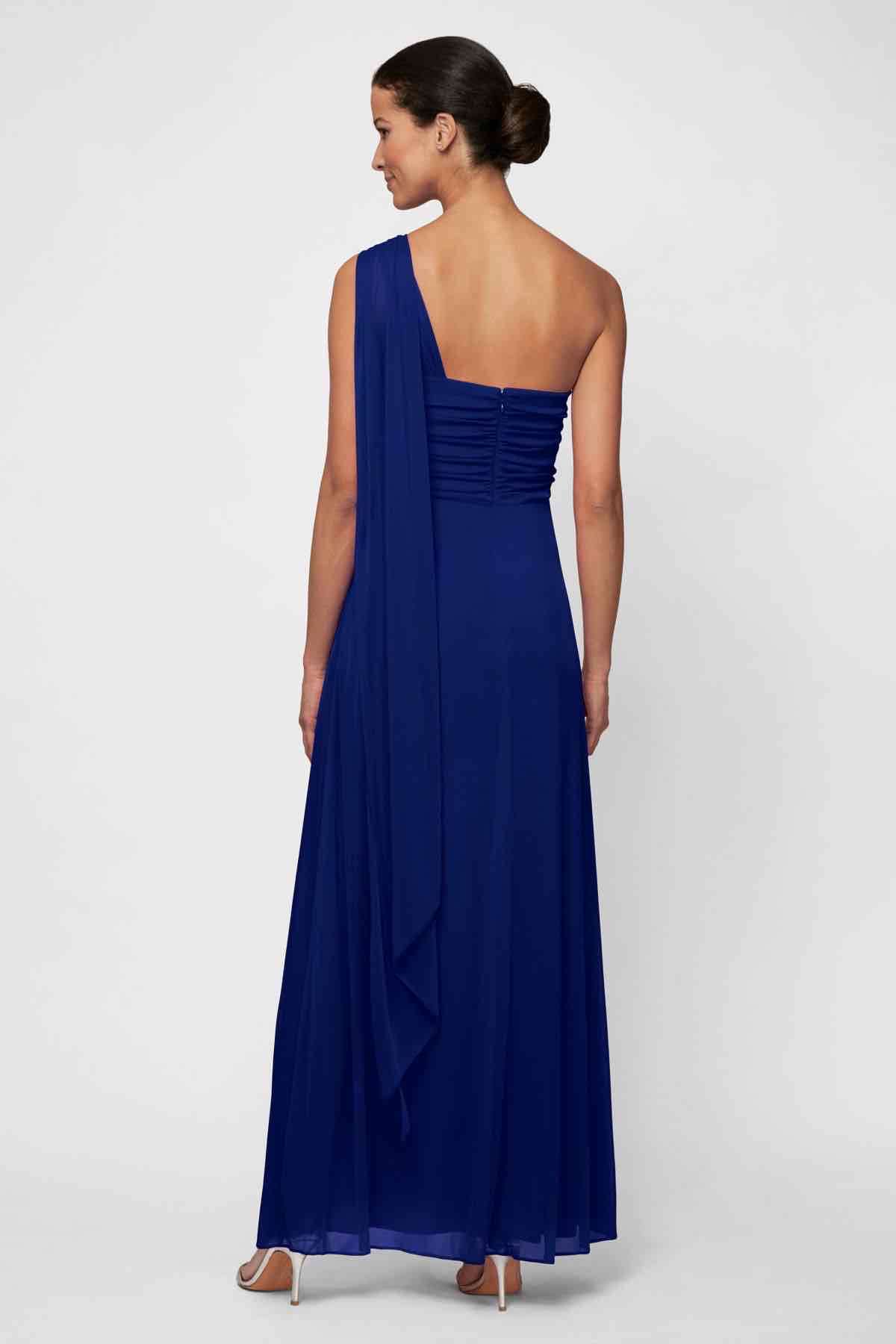 Vestido azul un hombro - miniatura 2