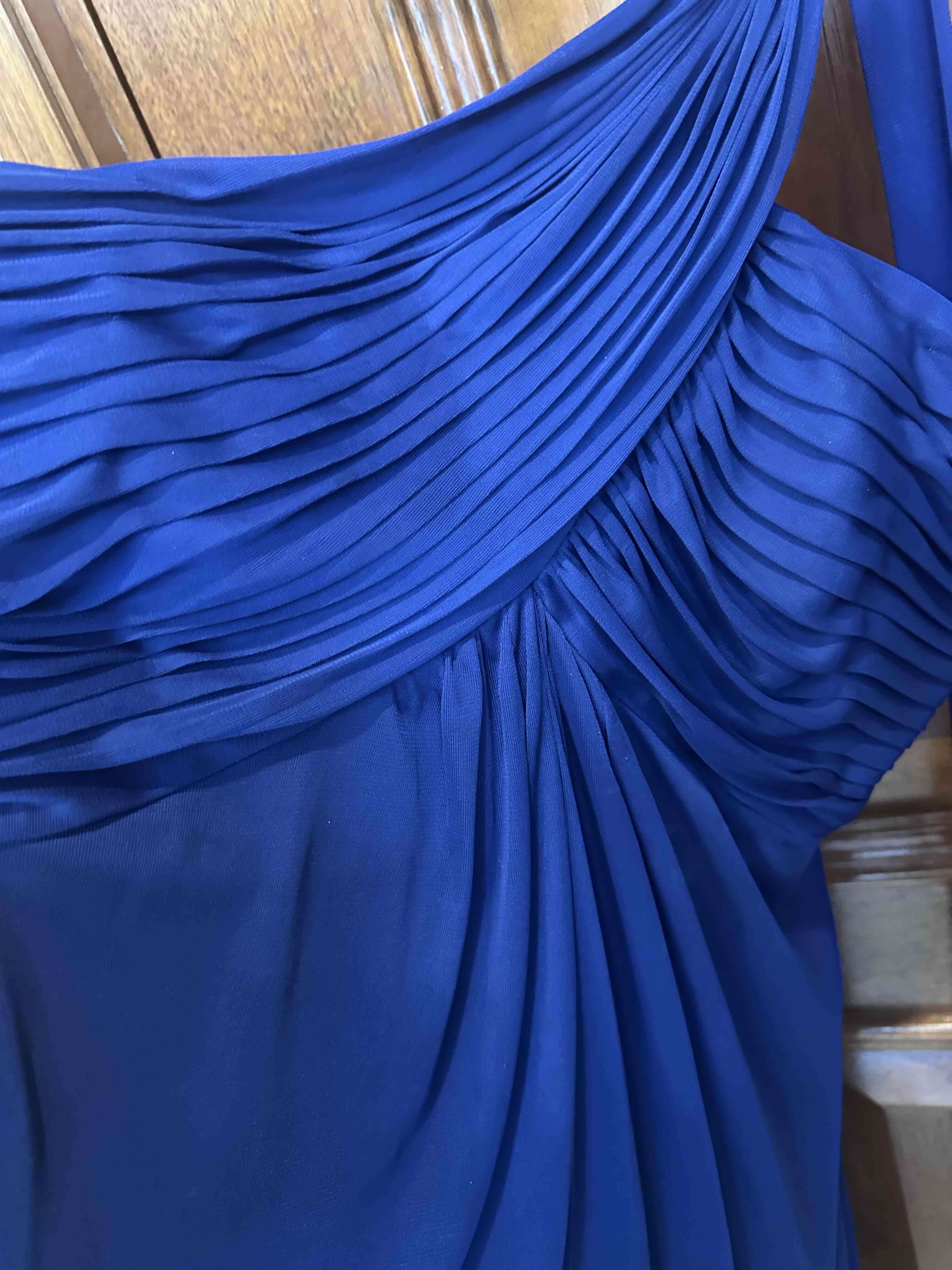 Vestido azul un hombro - miniatura 5