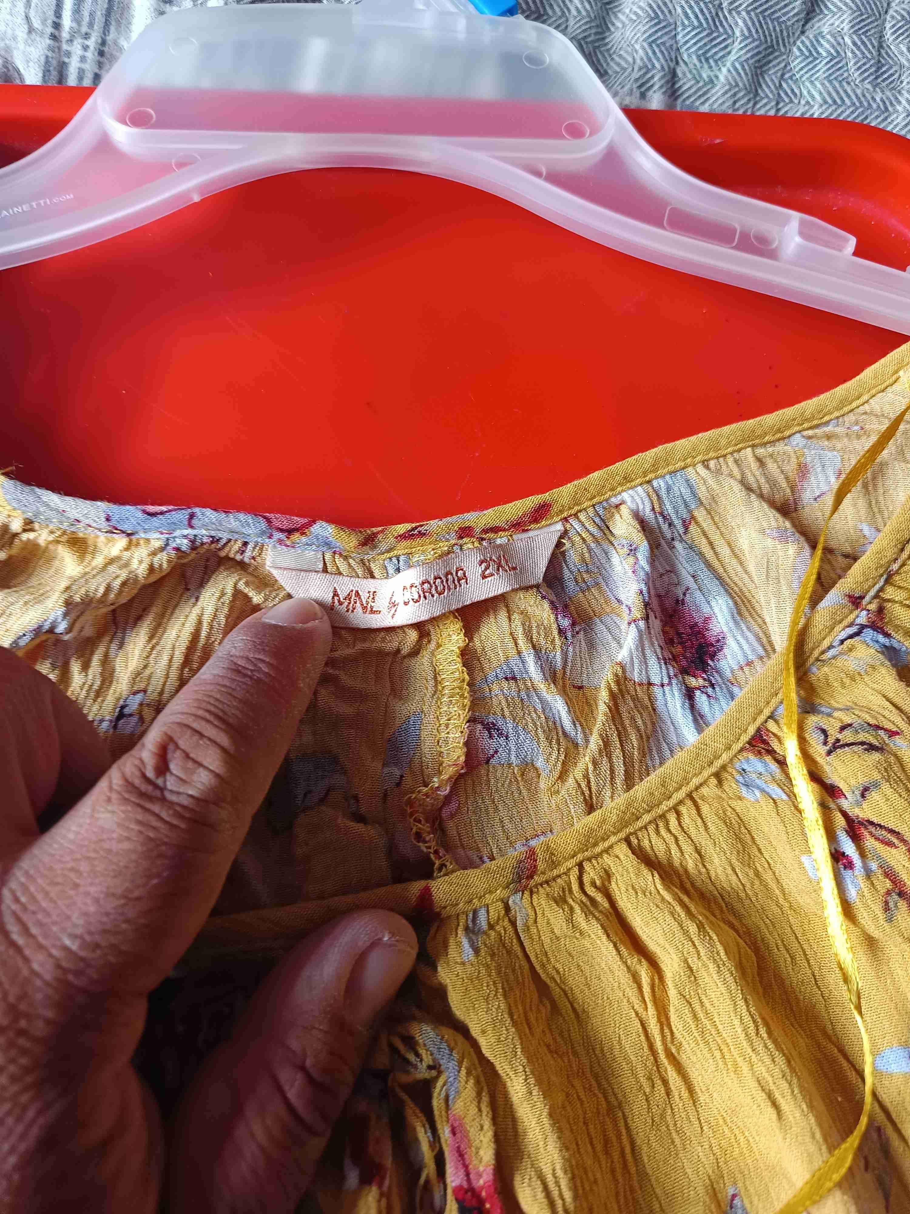 Blusa amarilla floral mujer XXL - miniatura 2