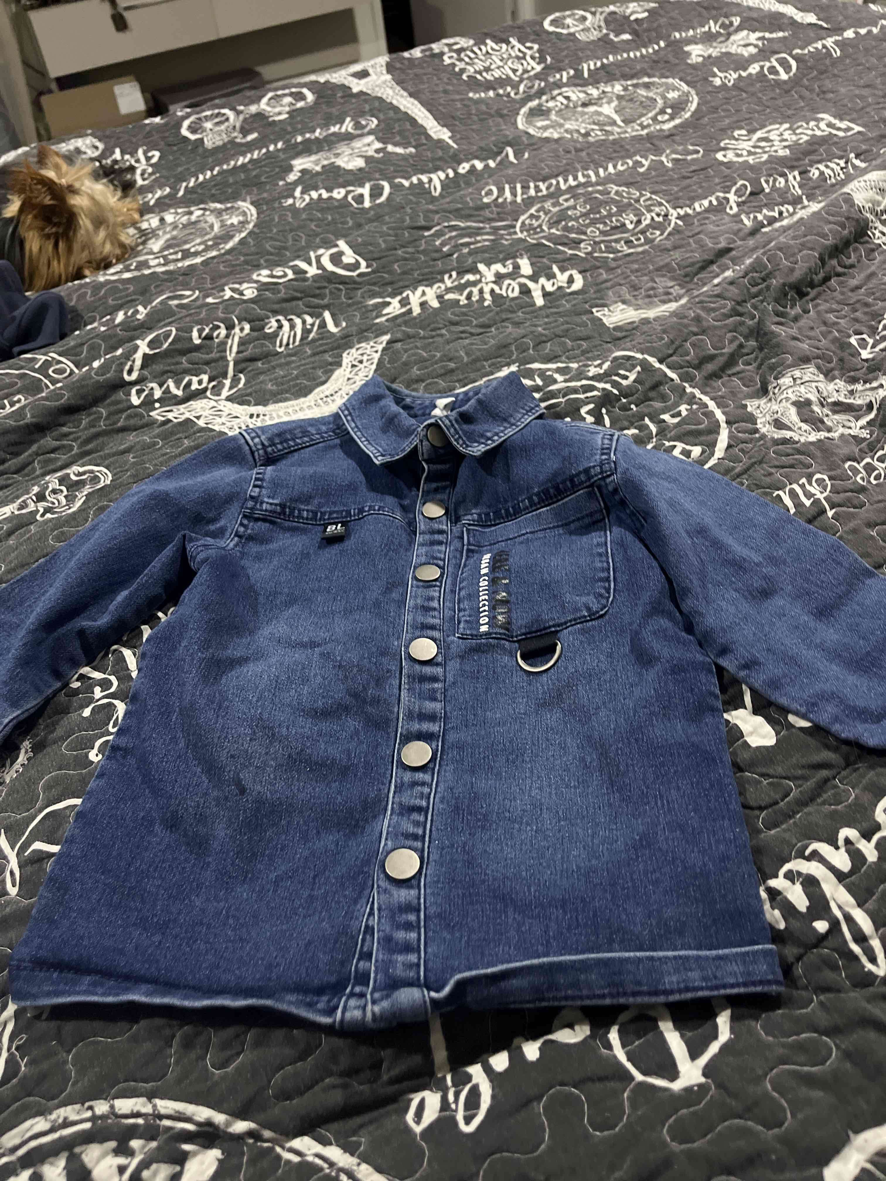 Camisa  de mezclilla azul infantil