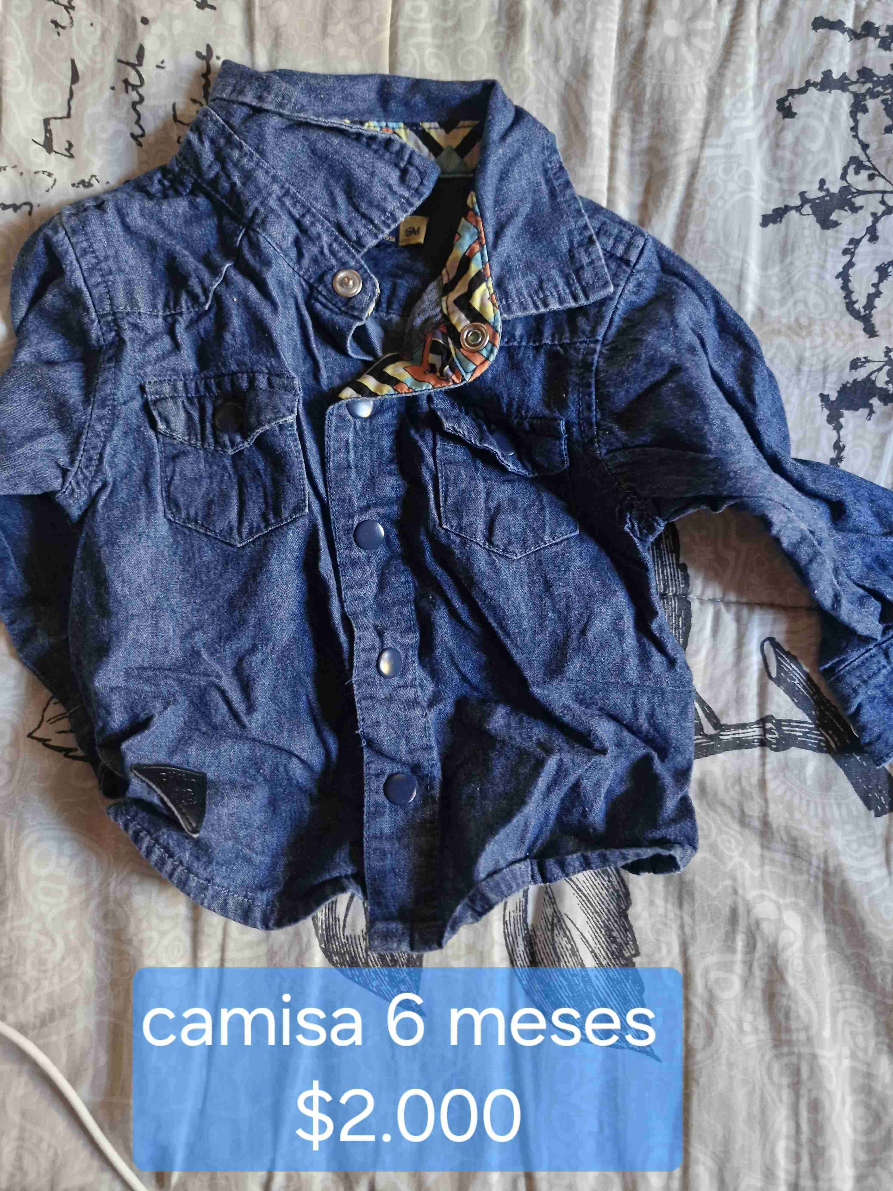 Camisa niño 6 meses azul