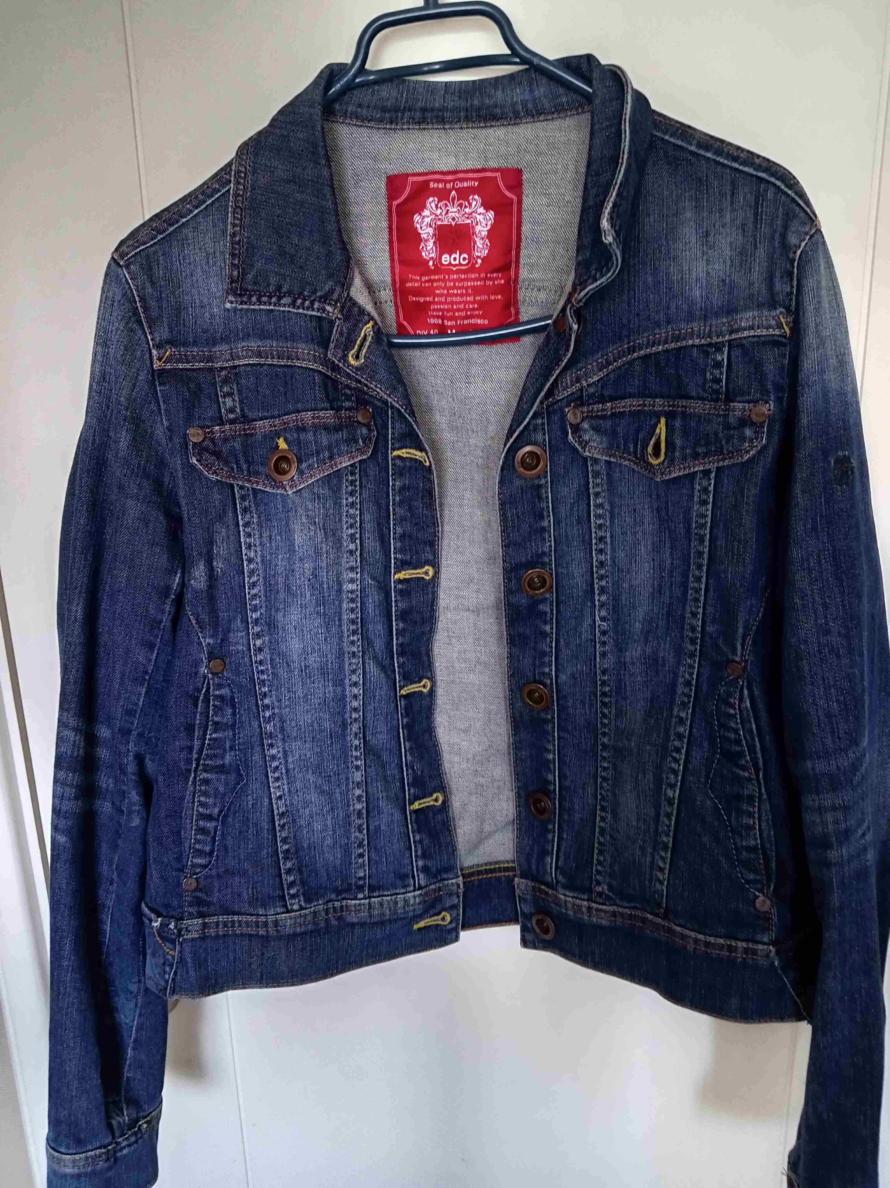 Chaqueta de mezclilla azul mujer