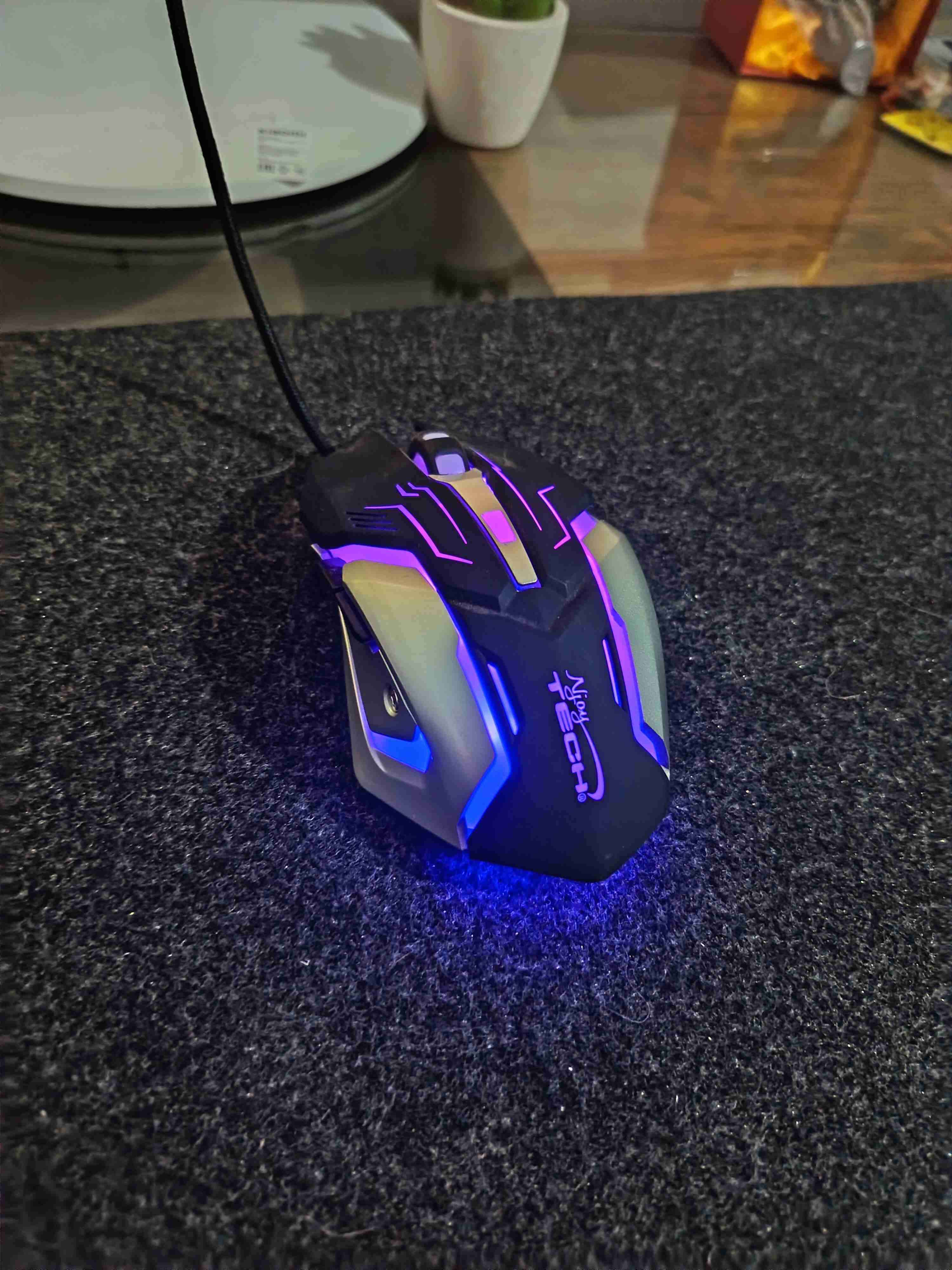Mouse gamer con luces RGB basico - miniatura 3