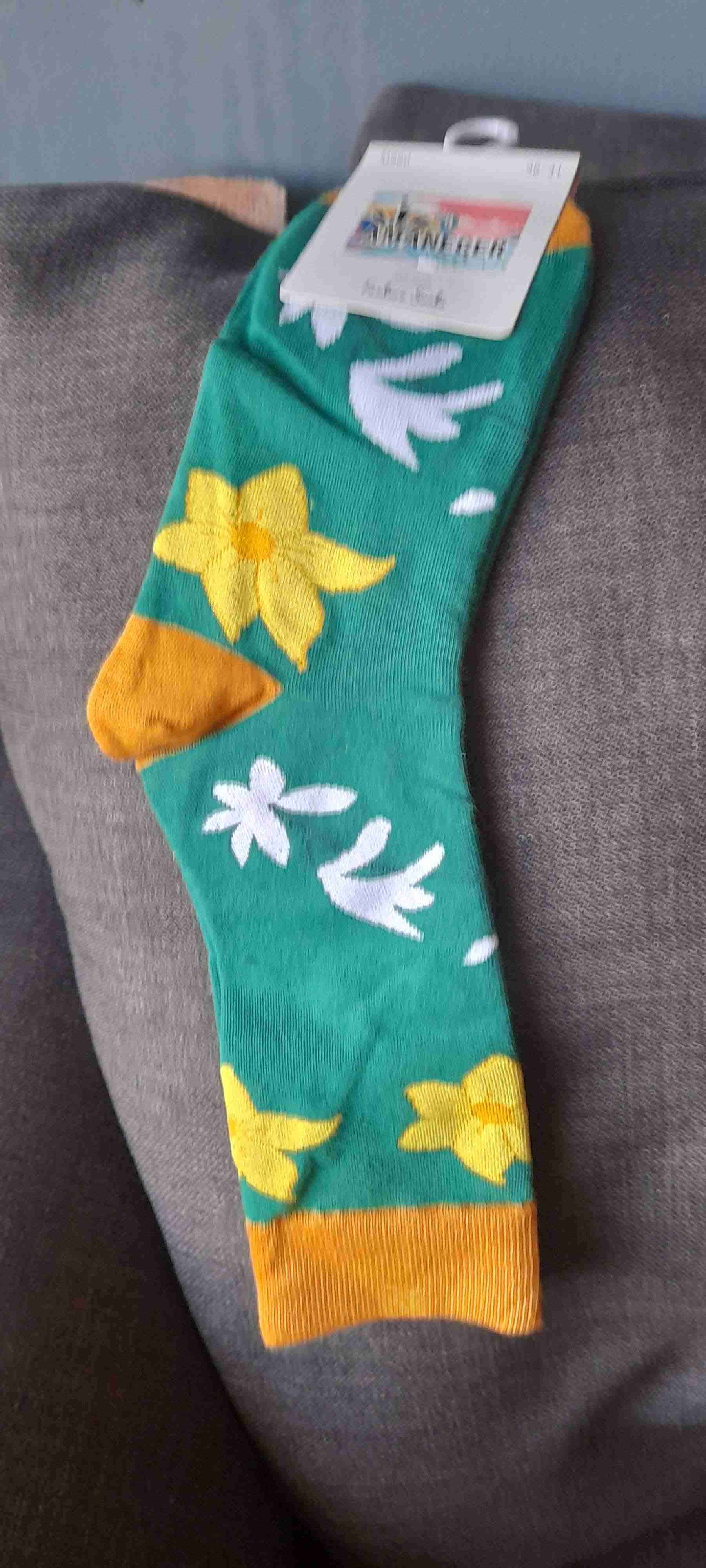 Calcetines azules con flores - 4