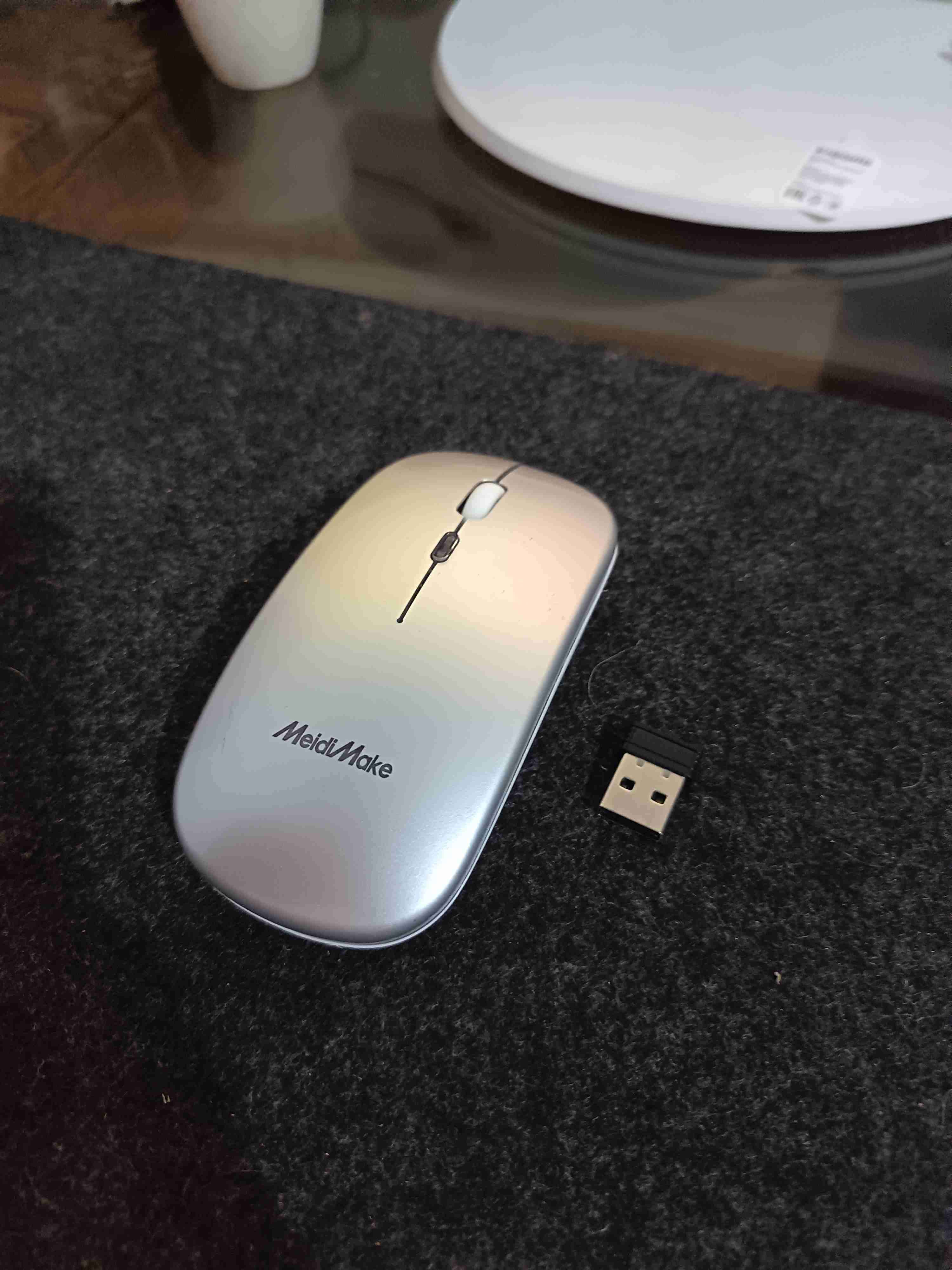 Mouse inalámbrico plateado MeidiMake