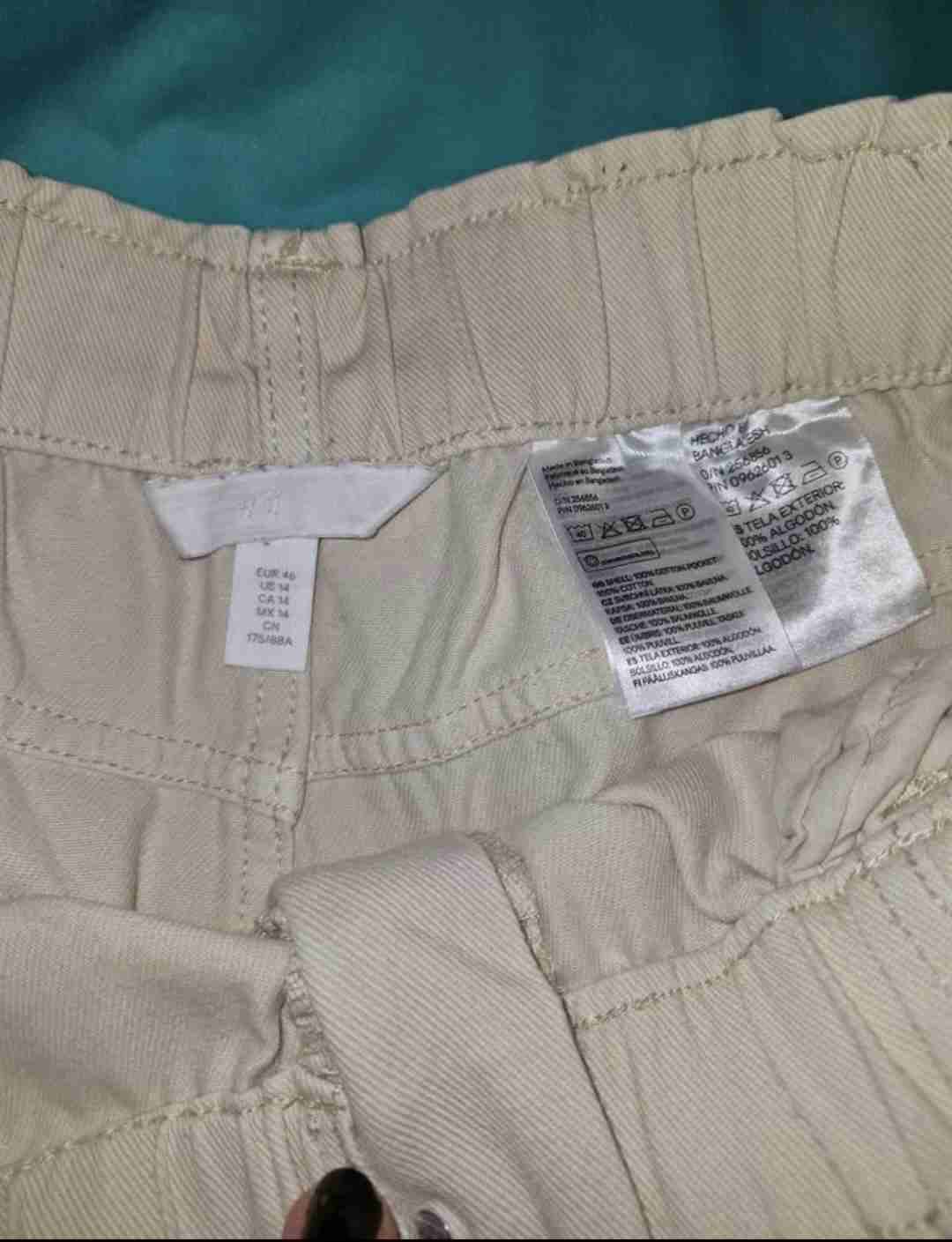 Pantalón color crema elasticado - miniatura 4