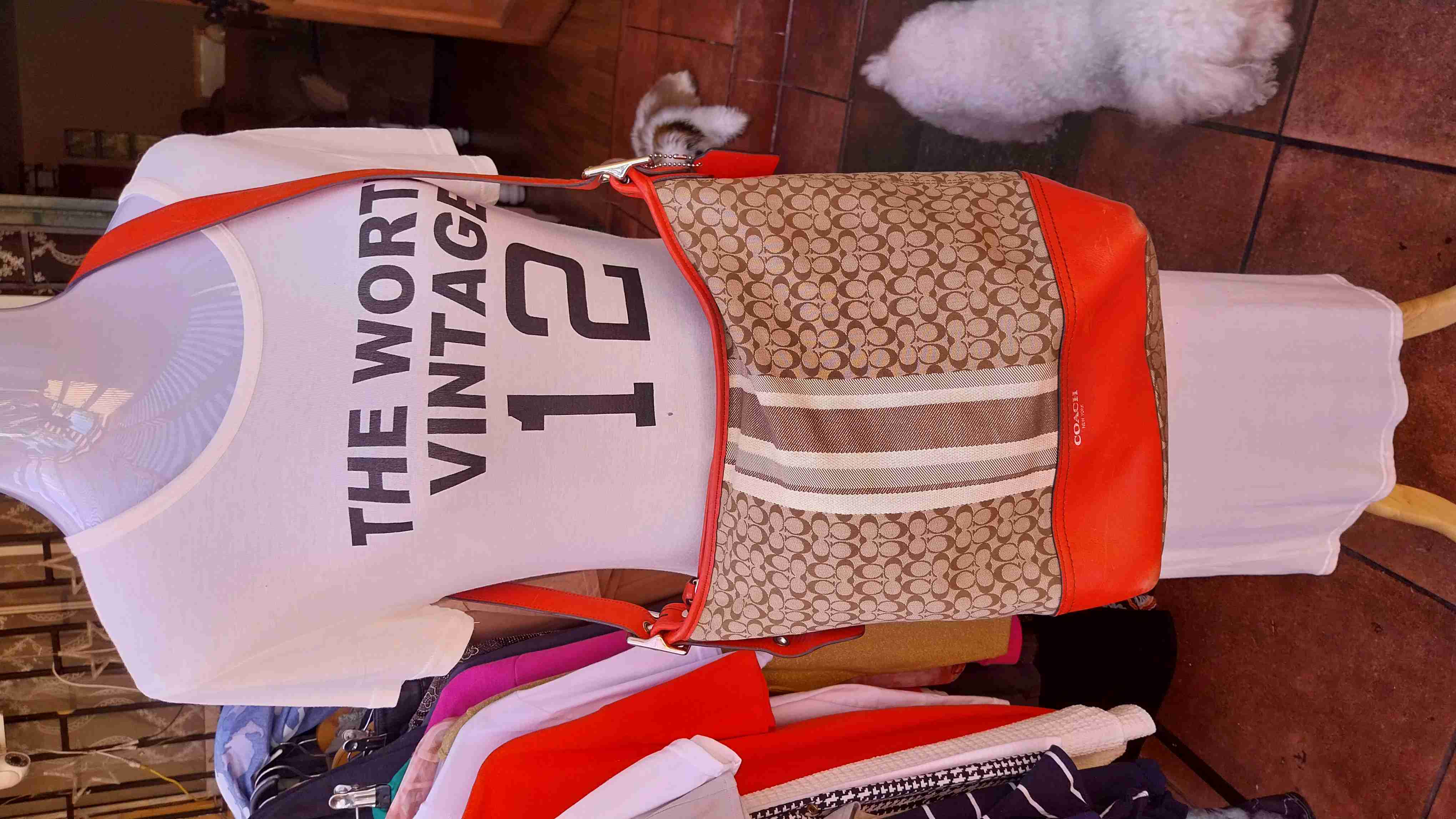 Bolso Coach marrón y naranjo