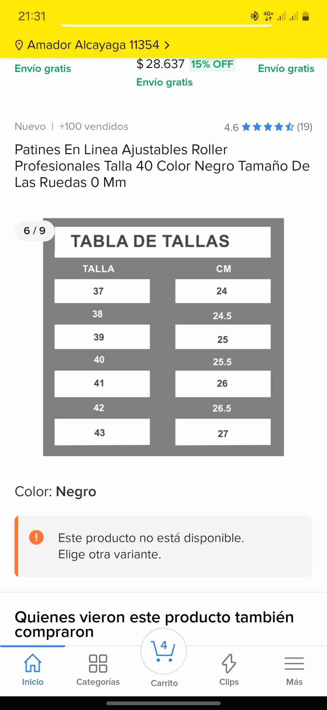 Patines rollers negros - miniatura 3