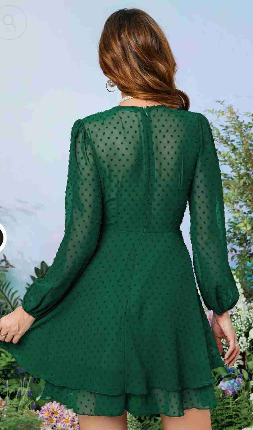 Vestido verde con lunares - miniatura 2