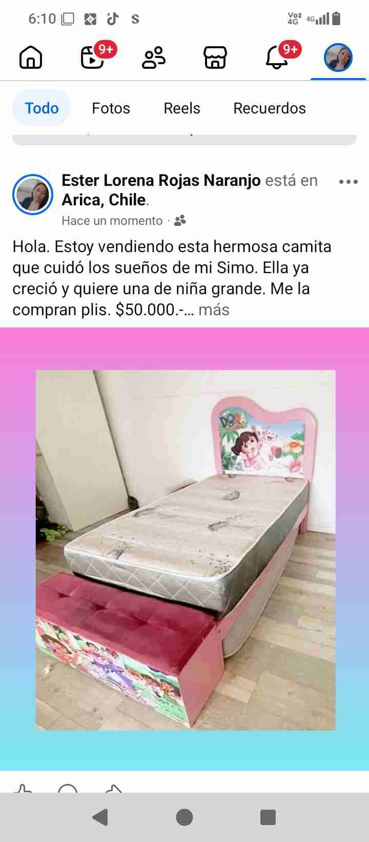 Cama infantil con diseño de Dora con cajon - miniatura 2
