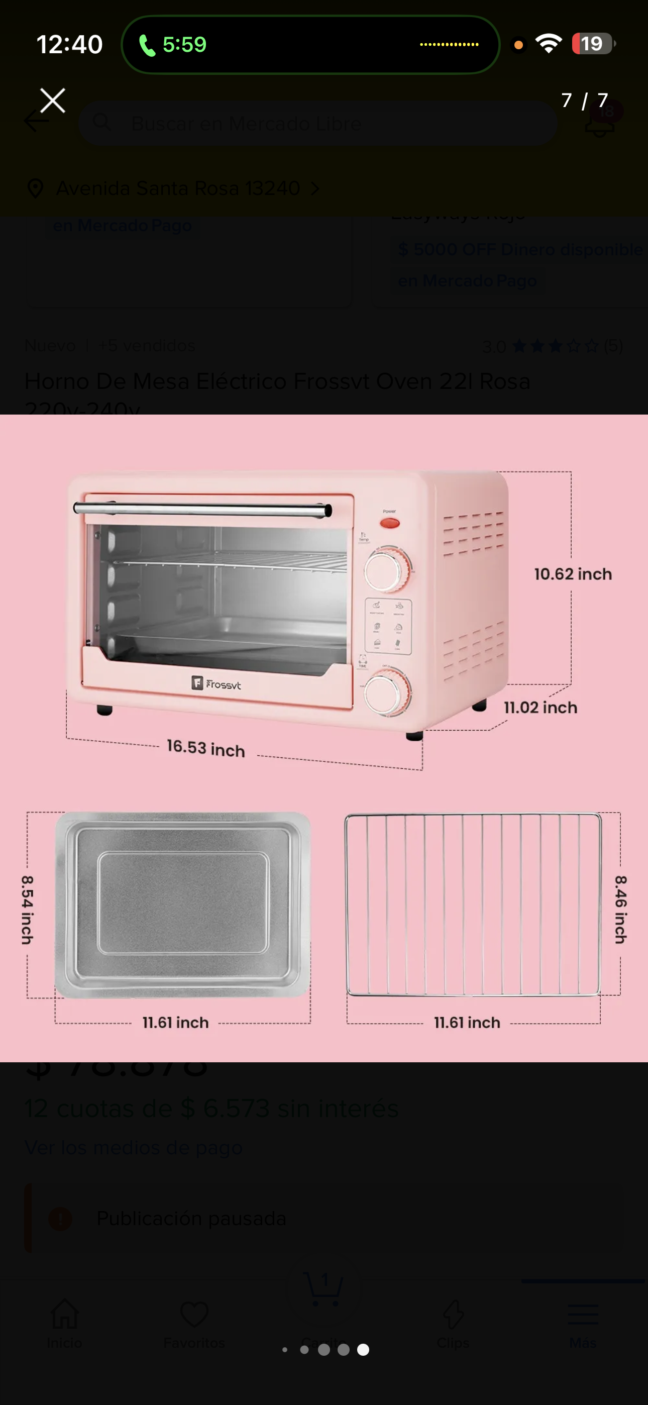Horno tostador rosa Frossvt - miniatura 3
