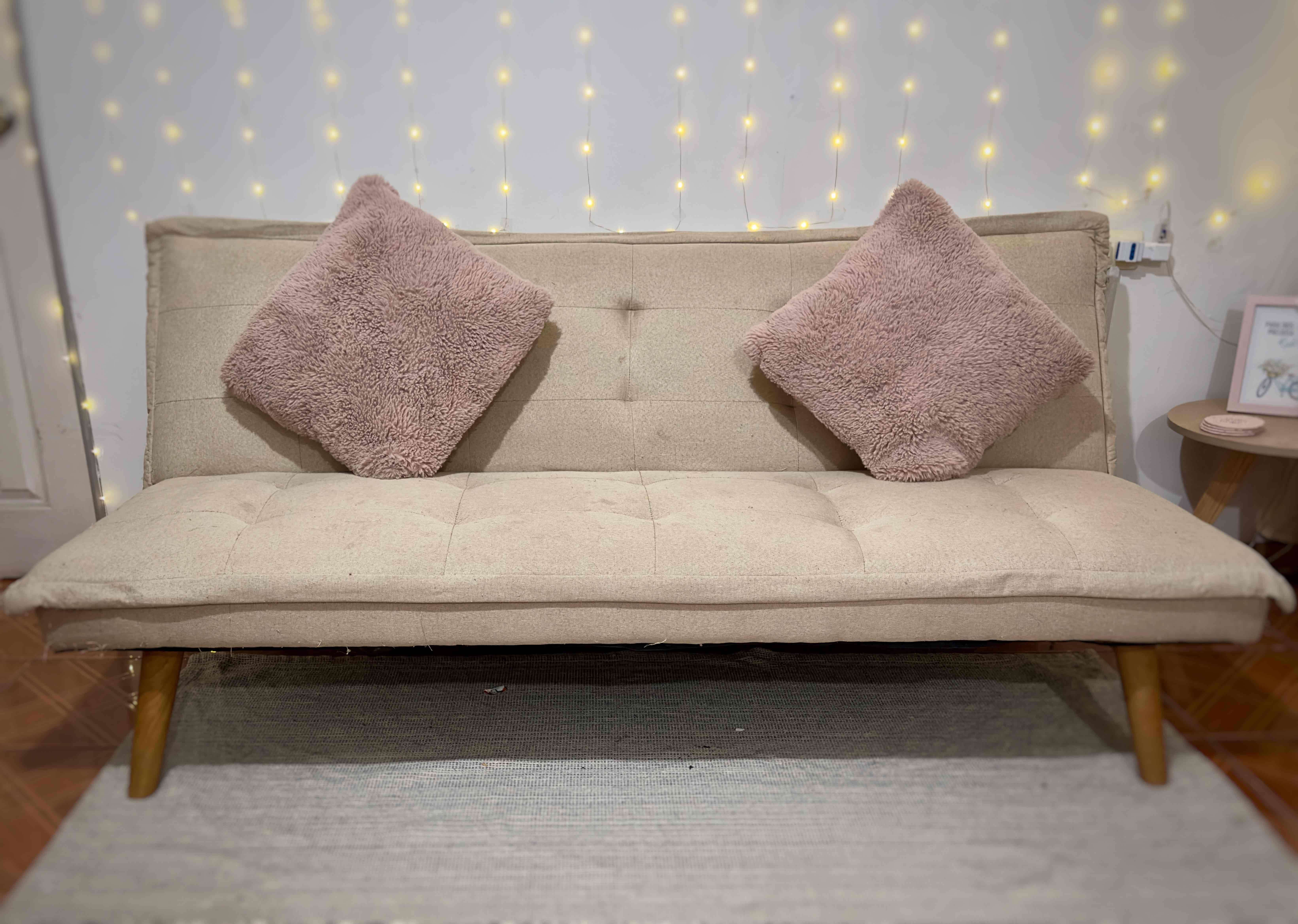 Sofá cama beige FUTON TUNES 172X96X77 - miniatura 5