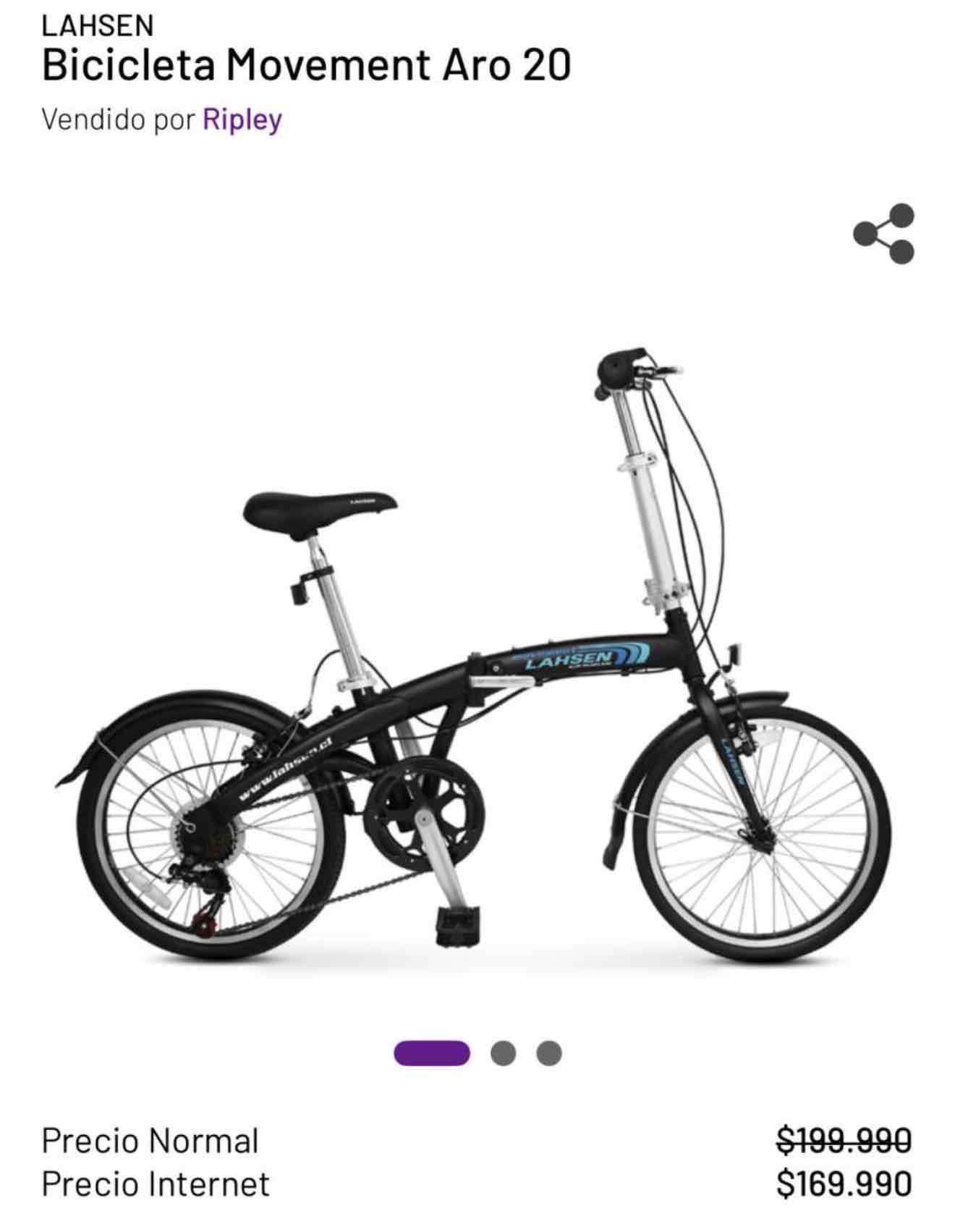 Bicicleta plegable Lahsen negra - miniatura 6